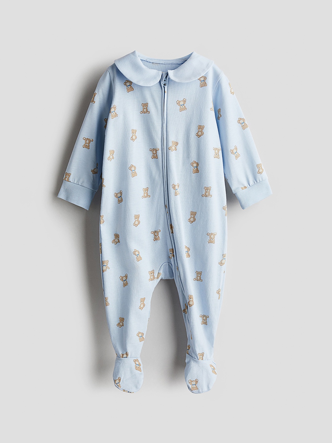 

H&M Boys Printed Pure Cotton Sleepsuit, Blue