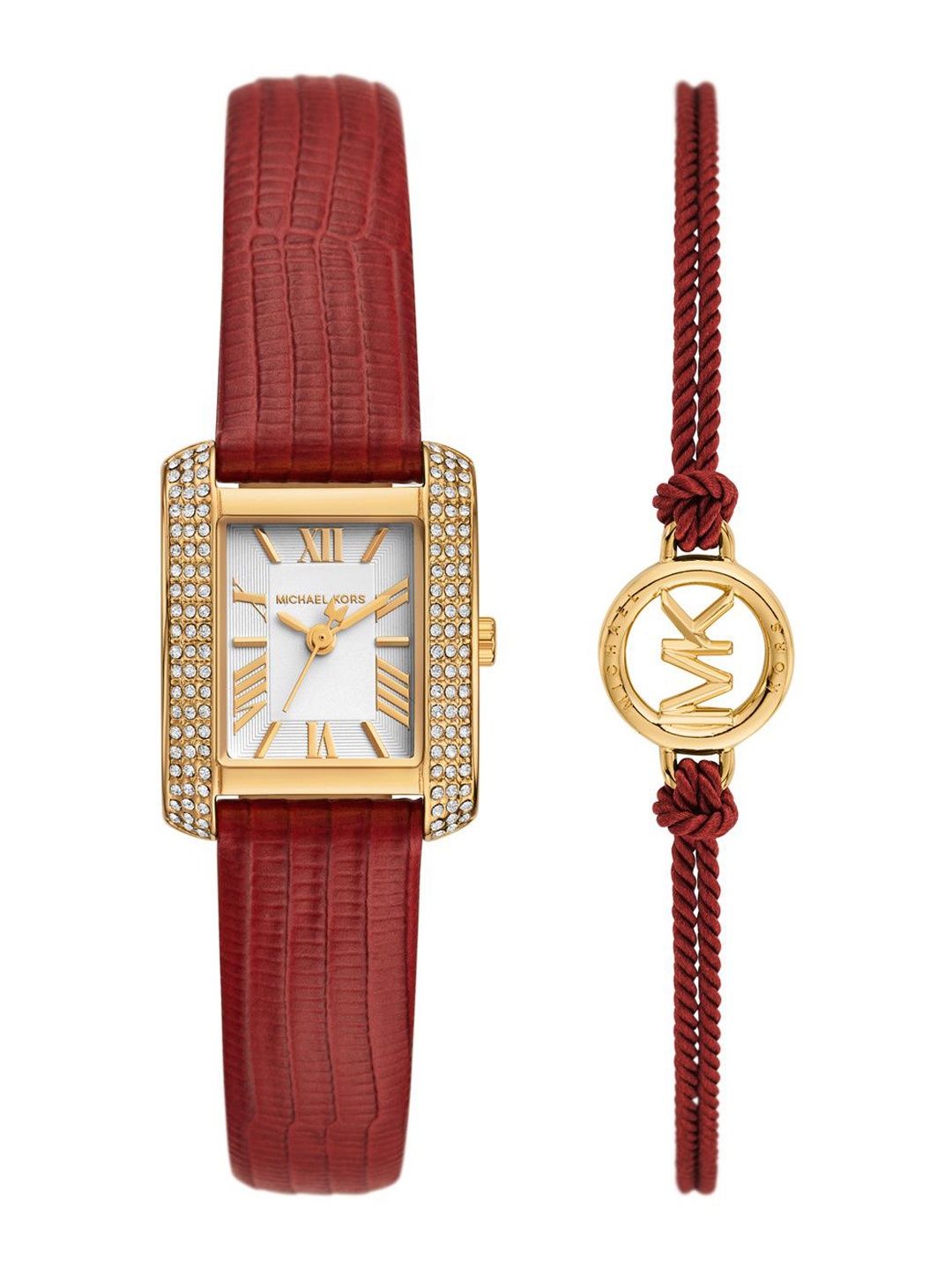 

Michael Kors Women Dial & Leather Straps Analogue Watch AK_MK4874SET, Red