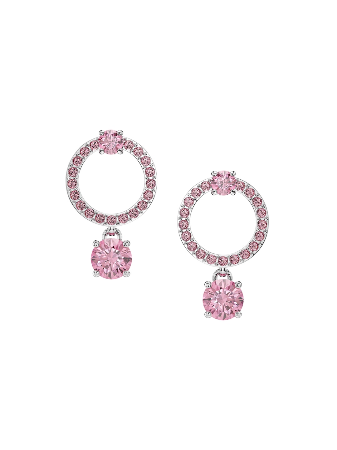 

SWAROVSKI Rhodium-Plated Crystals Stone-Studded Drop Earrings, Silver