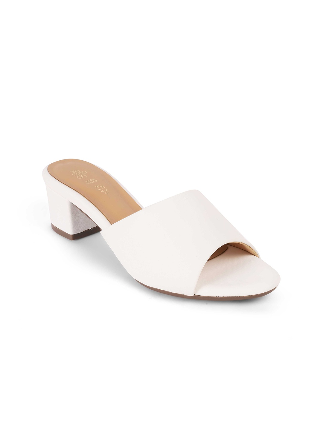 

Tresmode Women Leather Block Heels Sandals, White