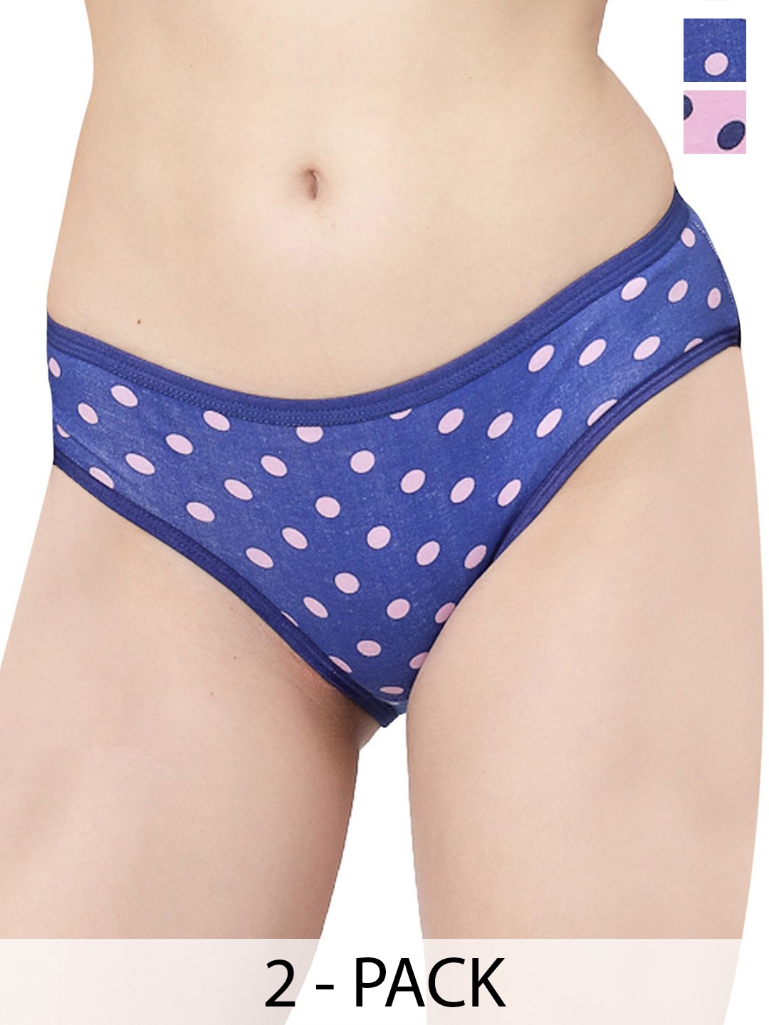

Docare Pack Of 2 Printed Mid-Rise Bikini Briefs Yummy Panty, Pink