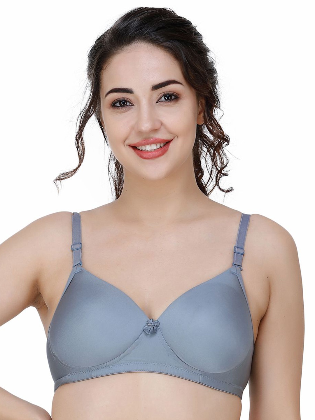 

College Girl Full Coverage Lightly Padded Cut and Sew T-Shirt Bra, Grey