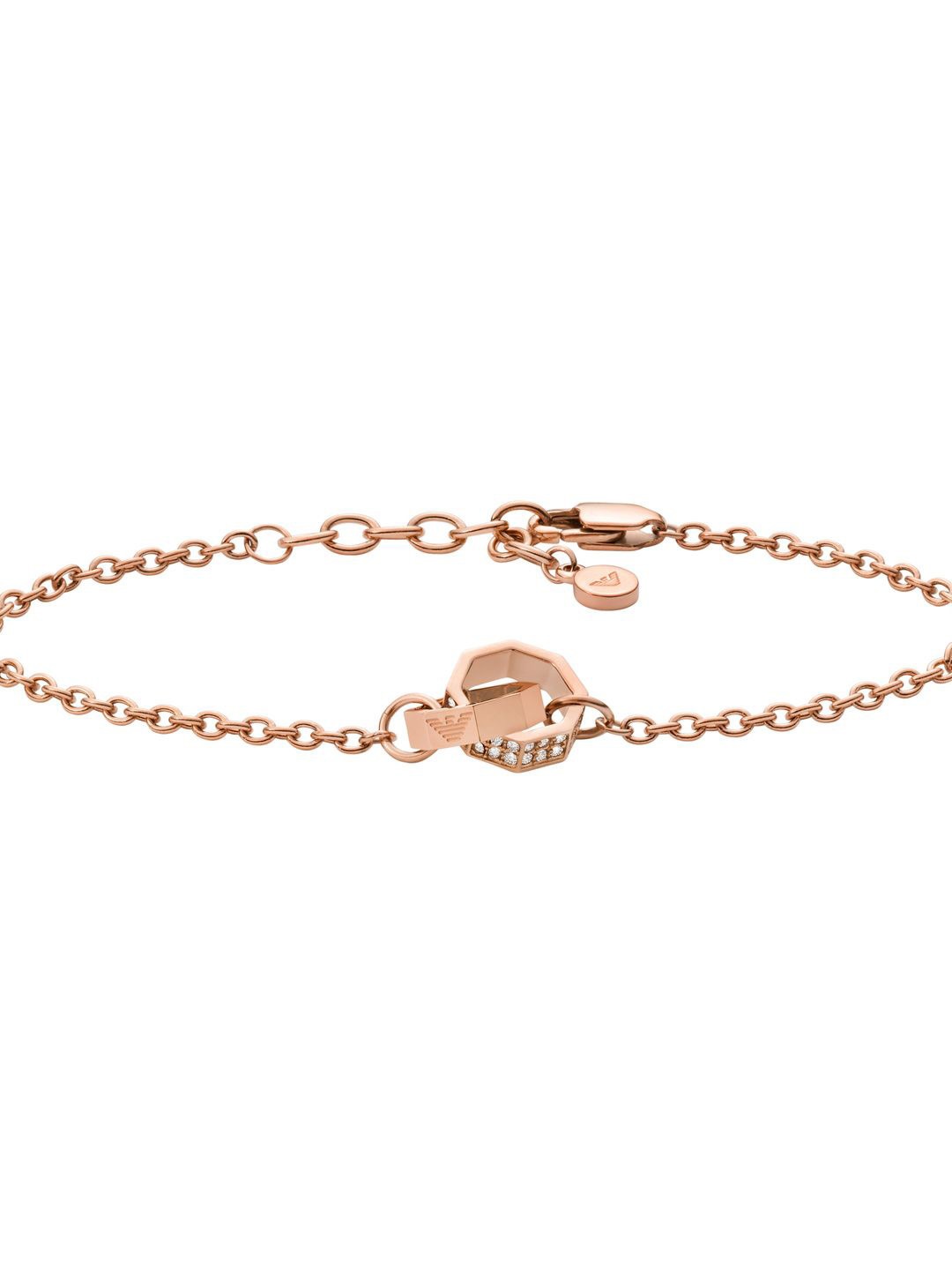 

Emporio Armani Rose Gold-Plated Stainless Steel Stone Studded Wraparound Bracelet