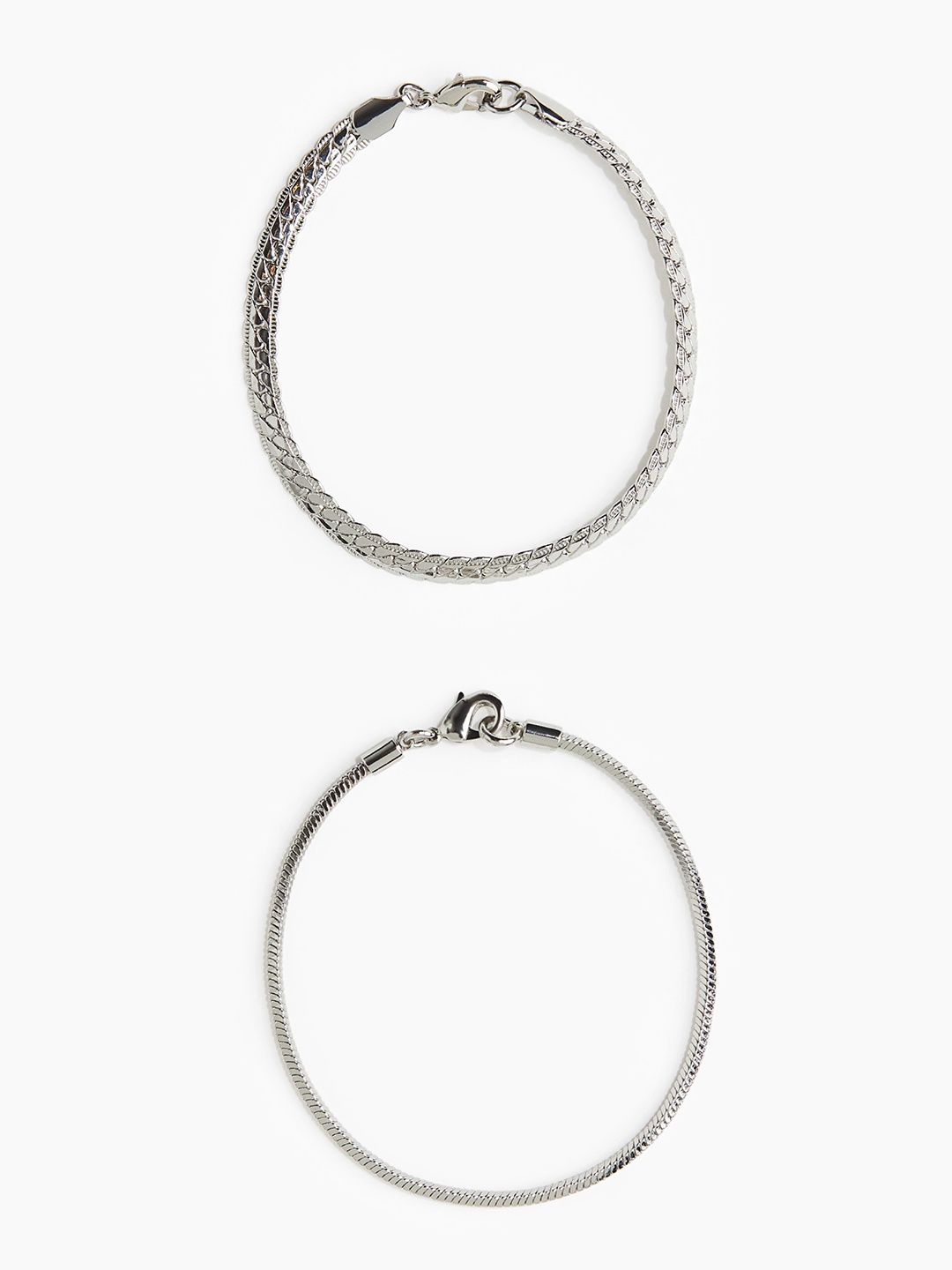 

H&M Men 2-Pack Bracelets, Silver