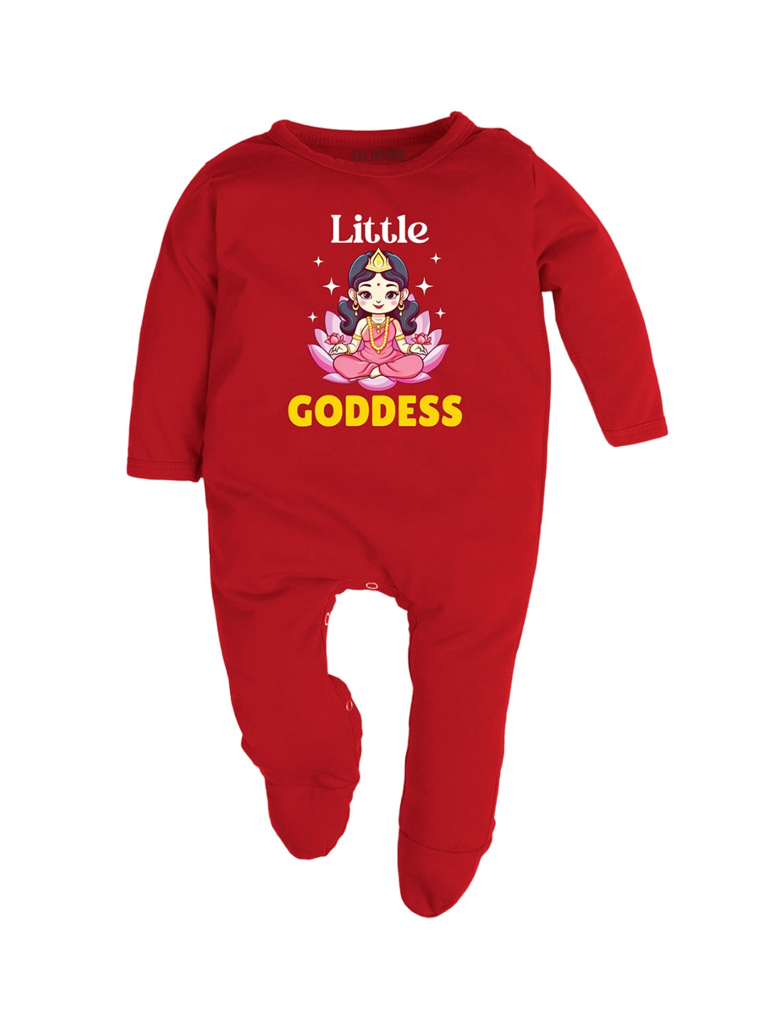 

FFLIRTYGO Unisex Infants Printed Cotton Sleepsuit, Red