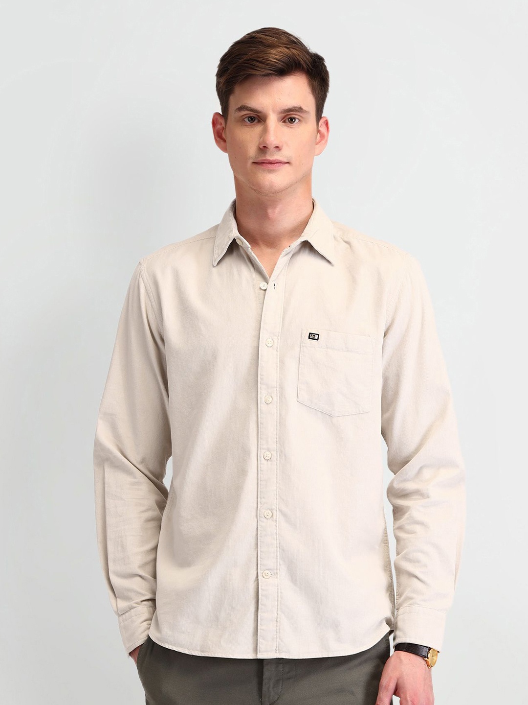 

Arrow Sport Men Manhattan Slim Fit Opaque Casual Shirt, Off white