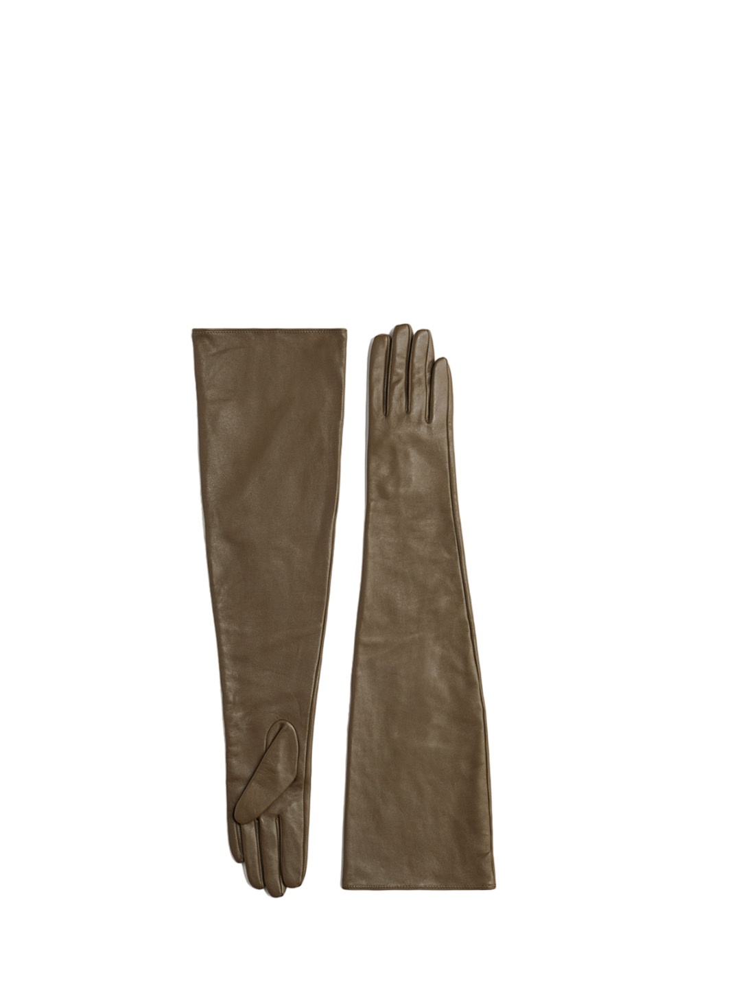 

H&M Women Long Leather Safety Gloves, Brown