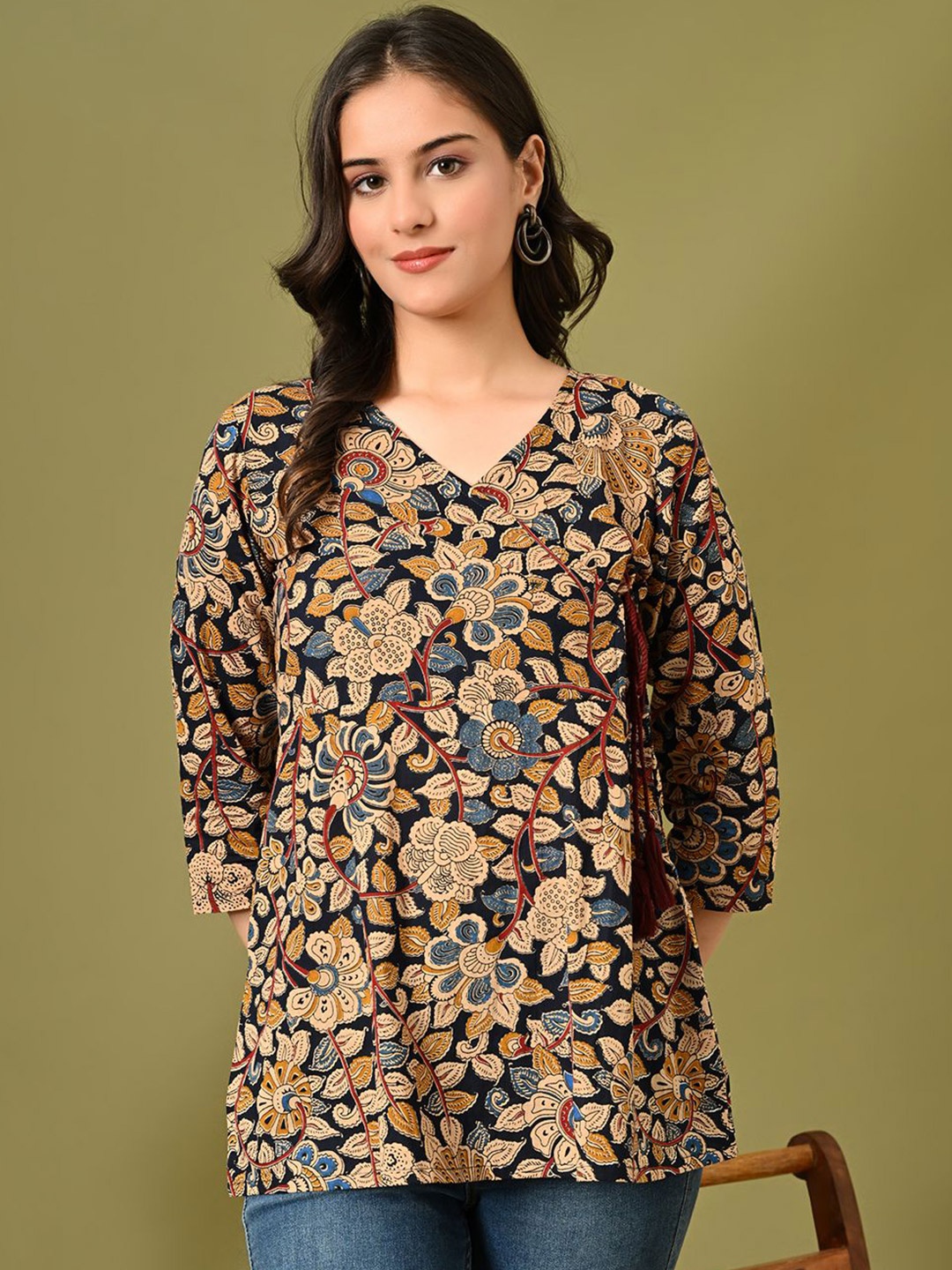 

DECKEDUP Printed Tunic, Black