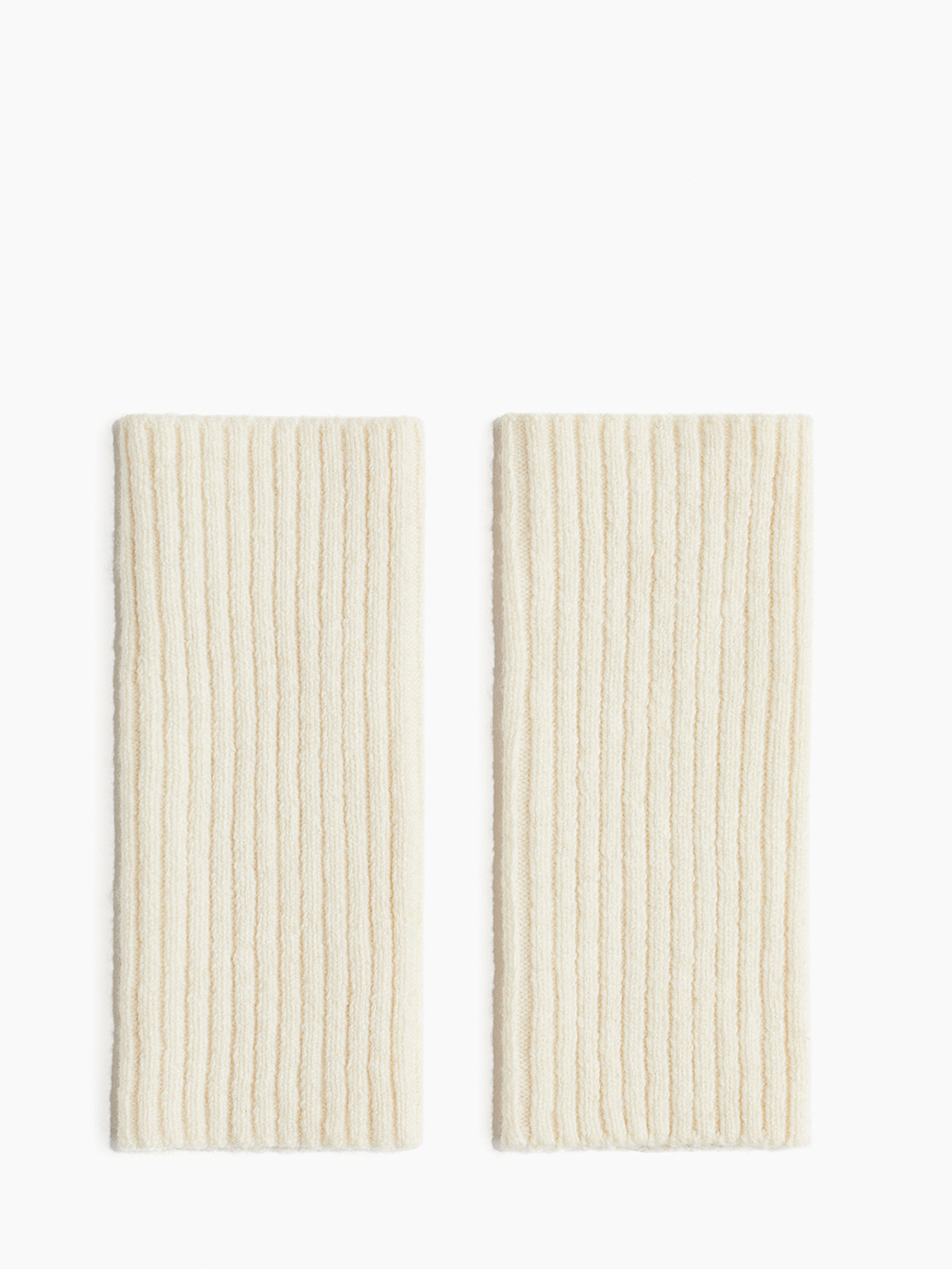 

H&M Rib-Knit Wrist Warmers, Cream