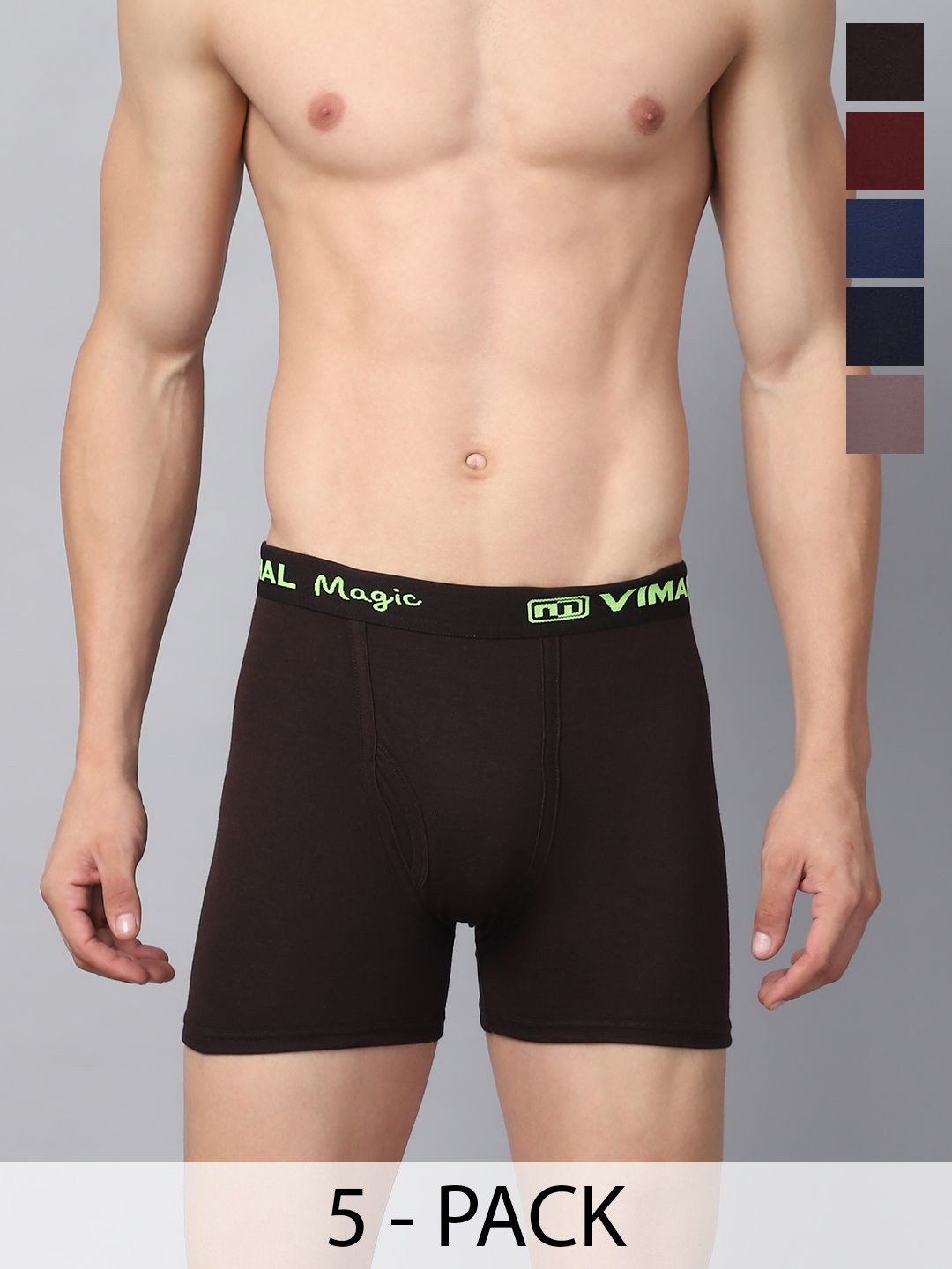 

VIMAL JONNEY Pack Of 5 Assorted Cotton Breathability Trunks MAGIC_RED_D.._05