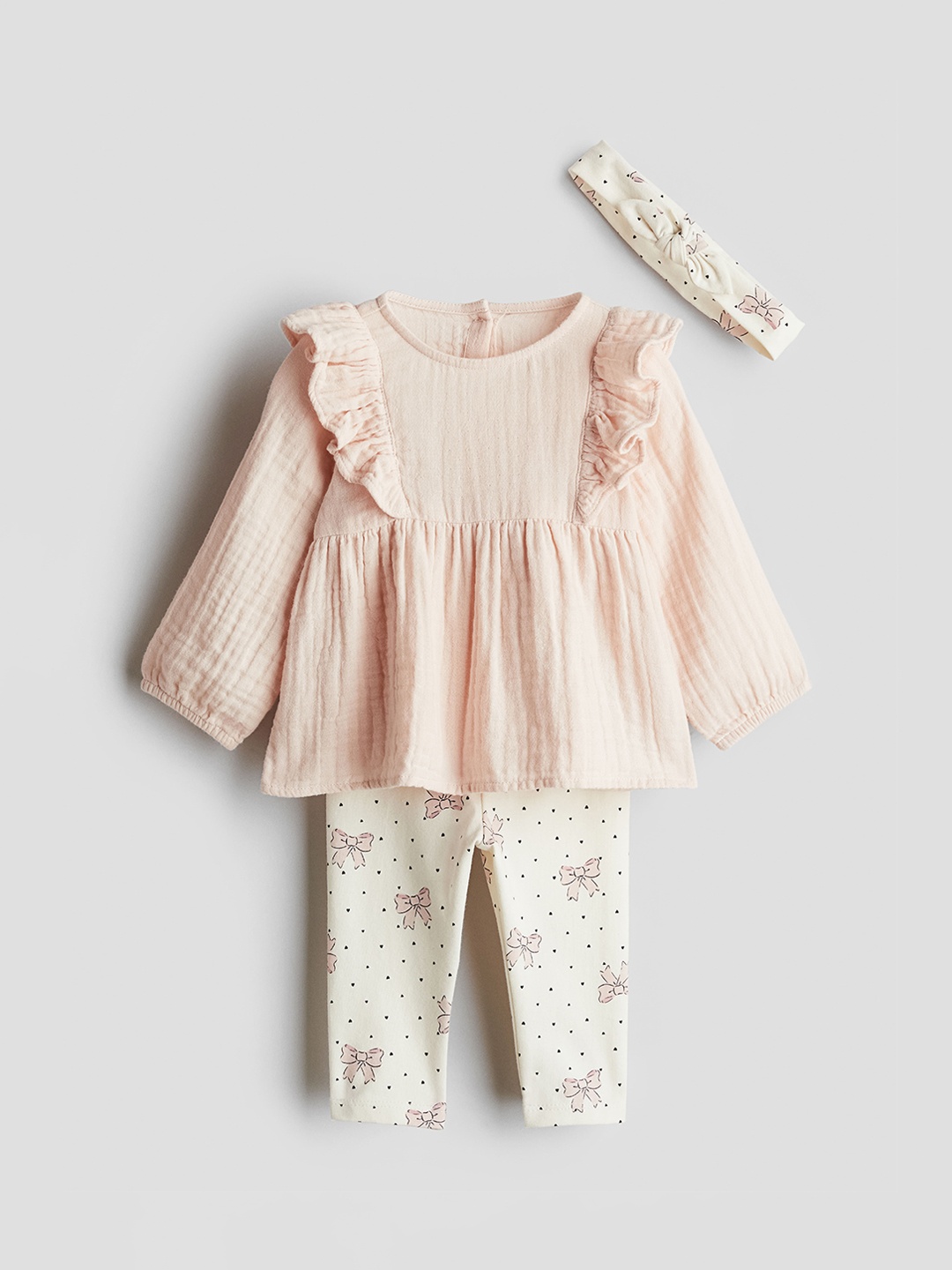 

H&M 3-Piece Cotton Clothing Set, Pink