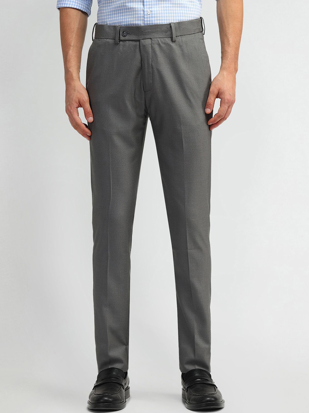 

Arrow Men Urban Mid-Rise Slim Fit Formal Trousers, Grey