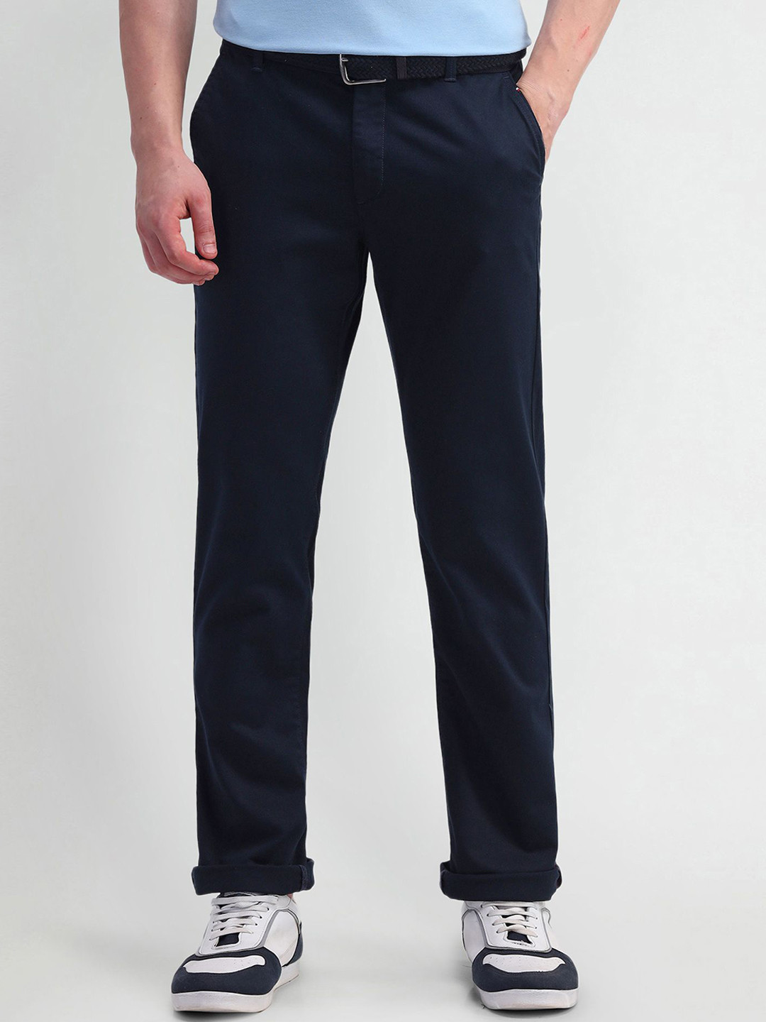 

Arrow Sport Men Urban Slim Slim Fit Trousers, Navy blue
