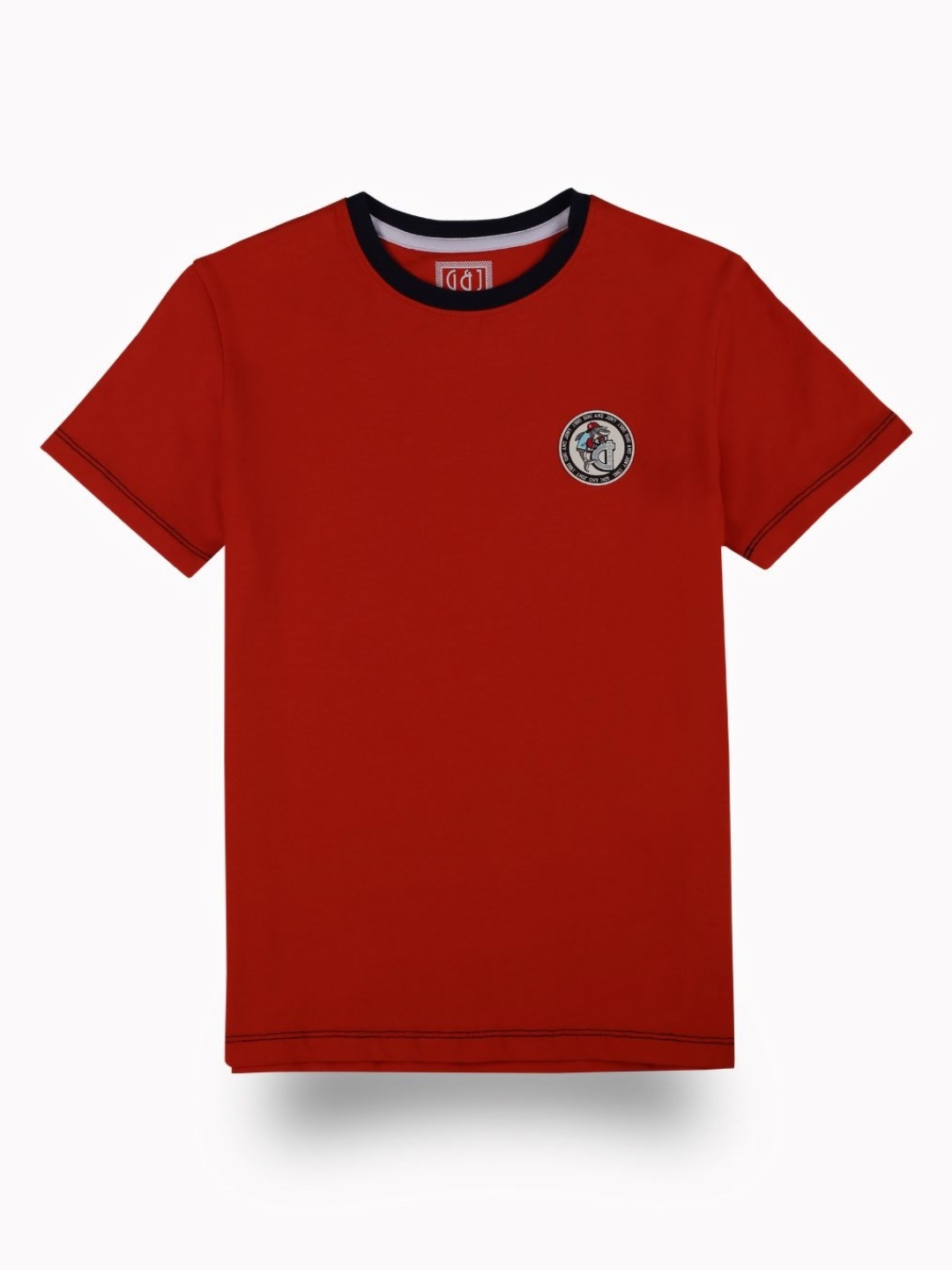 

Gini and Jony Boys Solid Round Neck Cotton T-shirt, Red