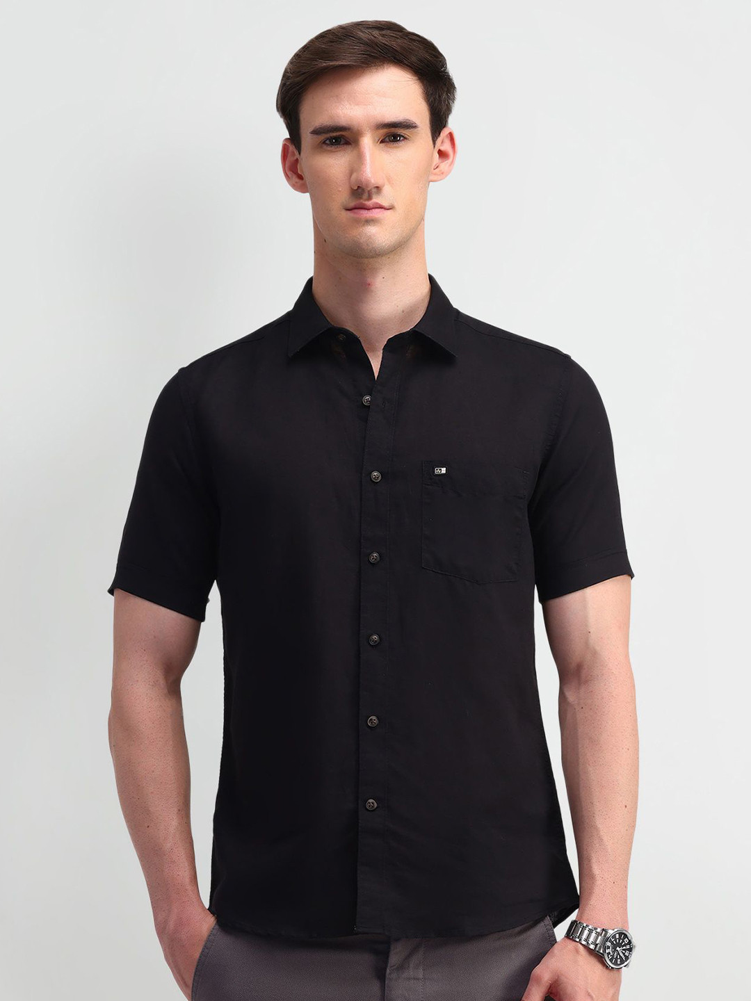 

Arrow Sport Men Classic Opaque Casual Shirt, Black