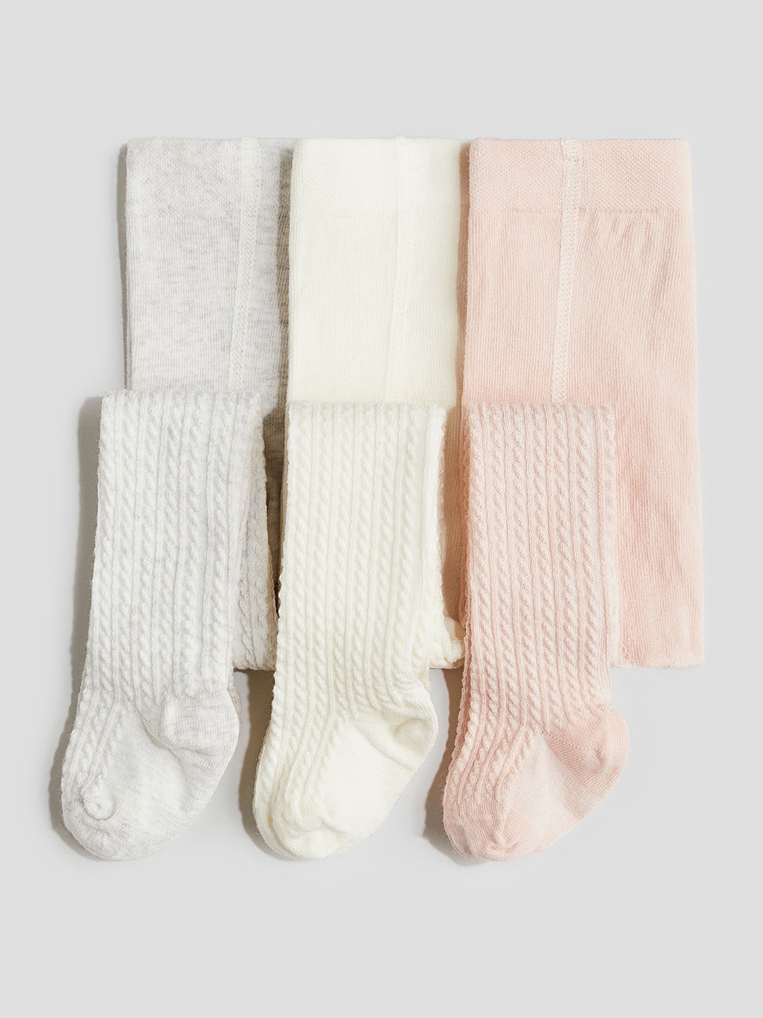 

H&M Infants Girls 3-Pack Tights, Beige