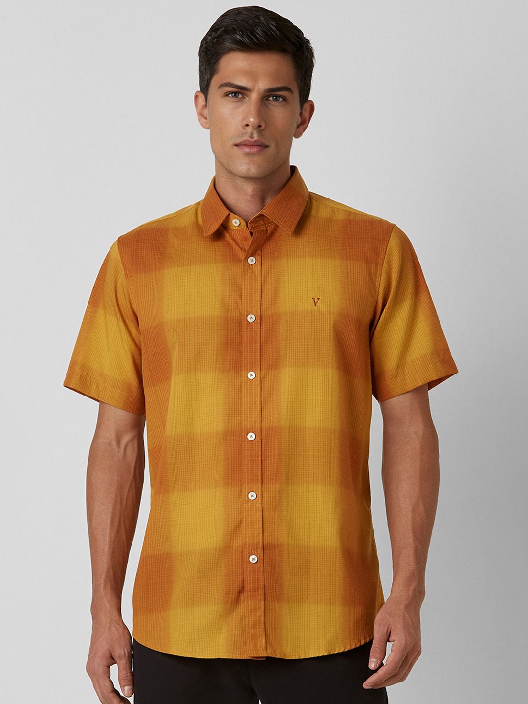 

Van Heusen Sport Men Slim Fit Opaque Checked Casual Shirt, Yellow