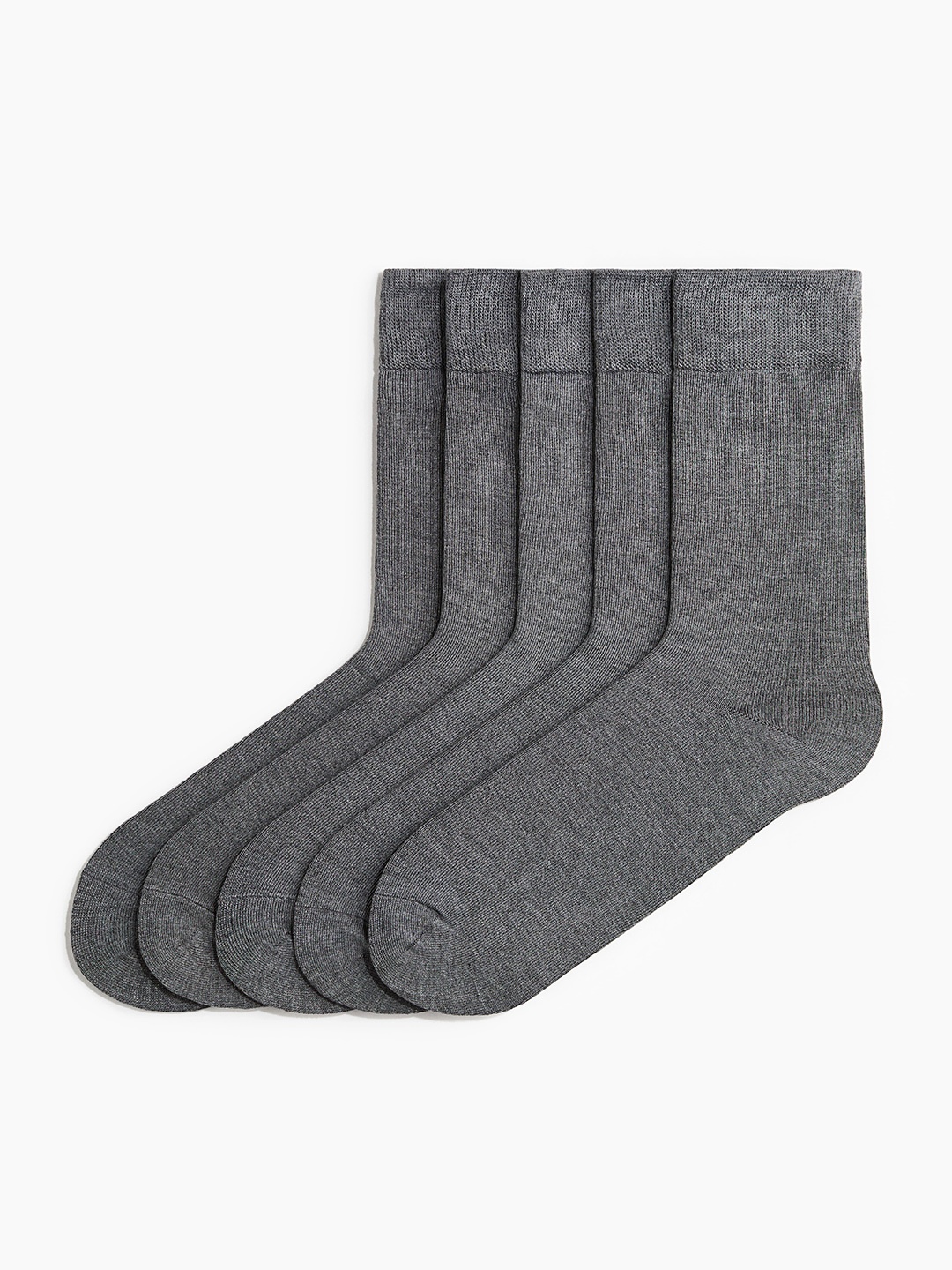 

H&M Men Pack Of 5 Bamboo Socks, Grey