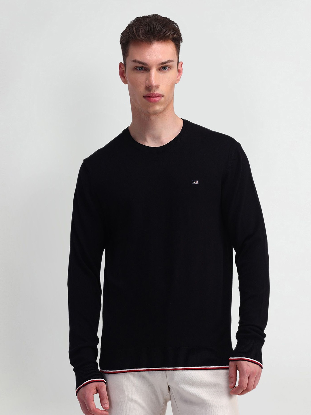 

Arrow Sport Men Long Sleeves Round Neck Sweatshirt Pullover, Black