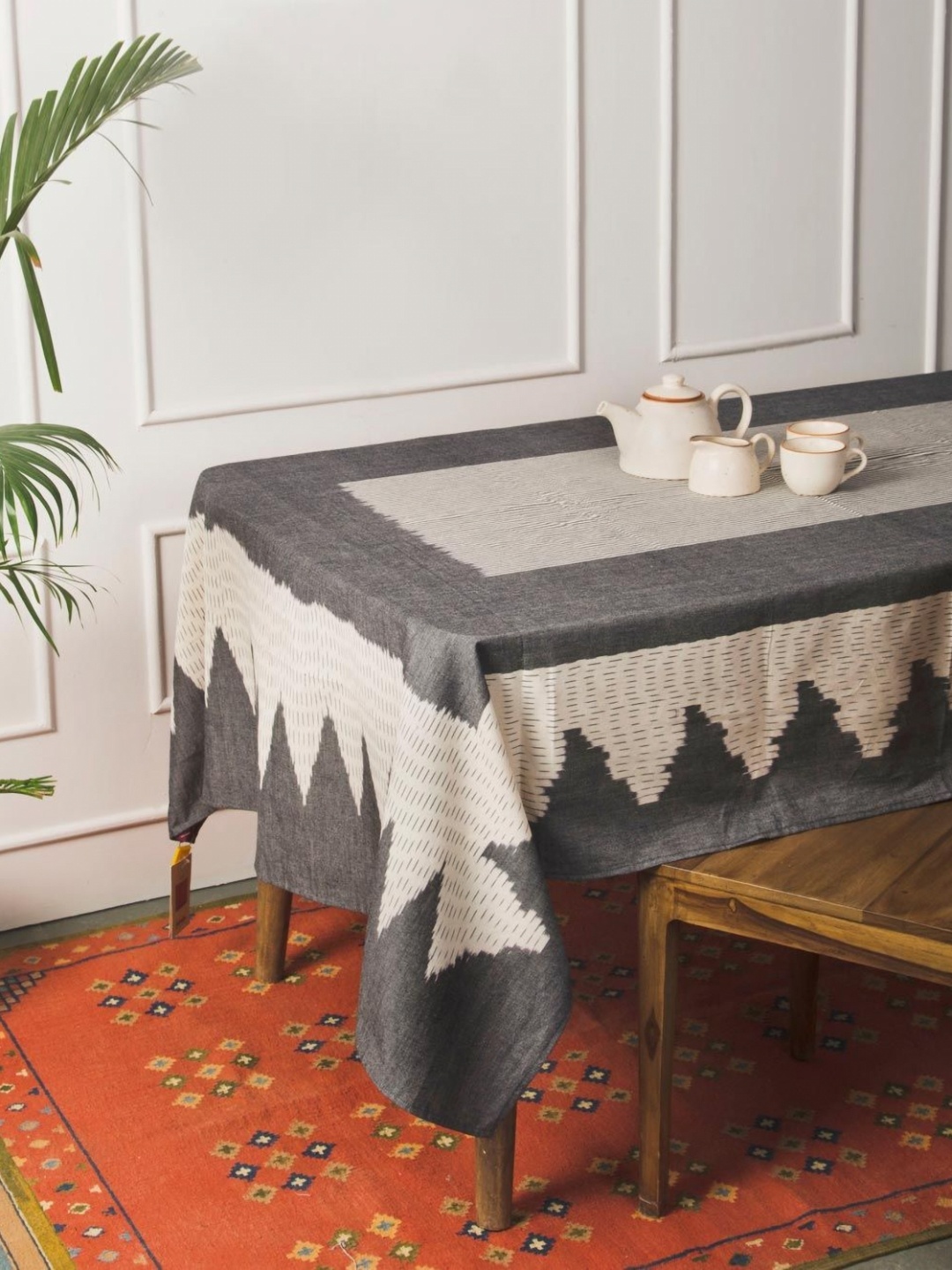 

Fabindia Beige Geometric Printed Cotton 6-Seater Table Cover