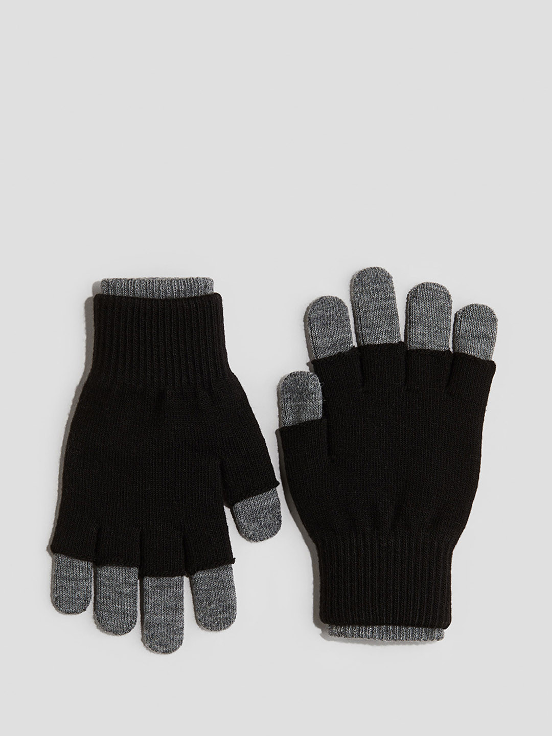 

H&M Boys Touchscreen fingerless Gloves, Grey