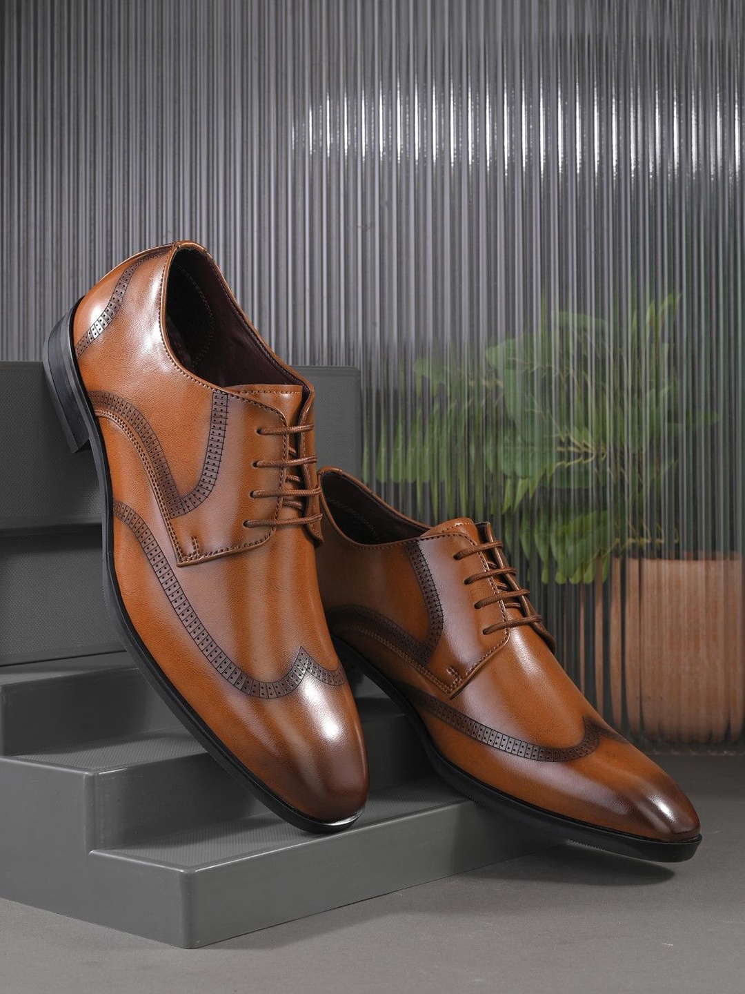 

Killer Men Round Toe Formal Derbys, Tan