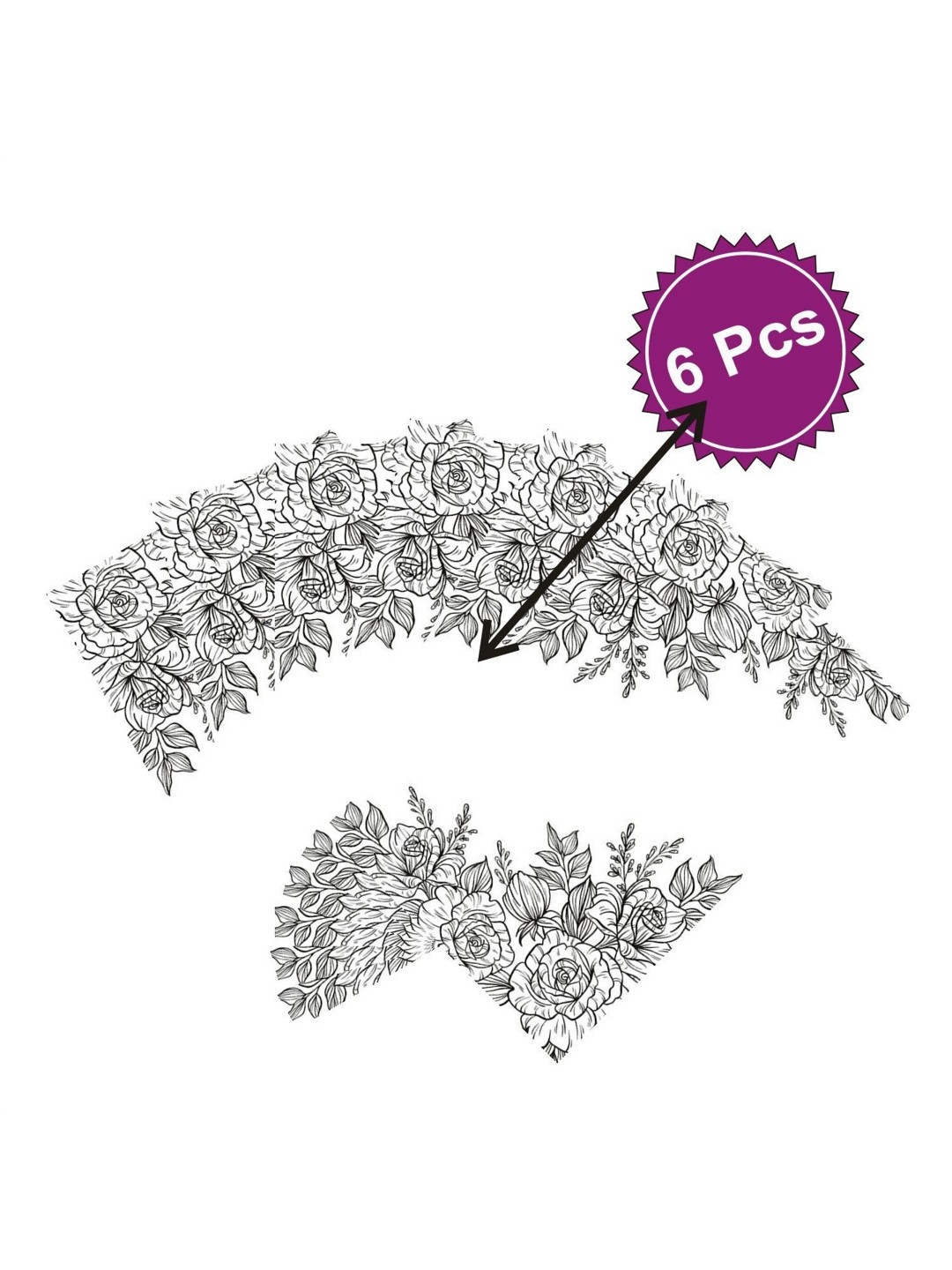 

LooMantha Transparent & Black 6 Pieces Rectangle Floral Printed Table Placemats