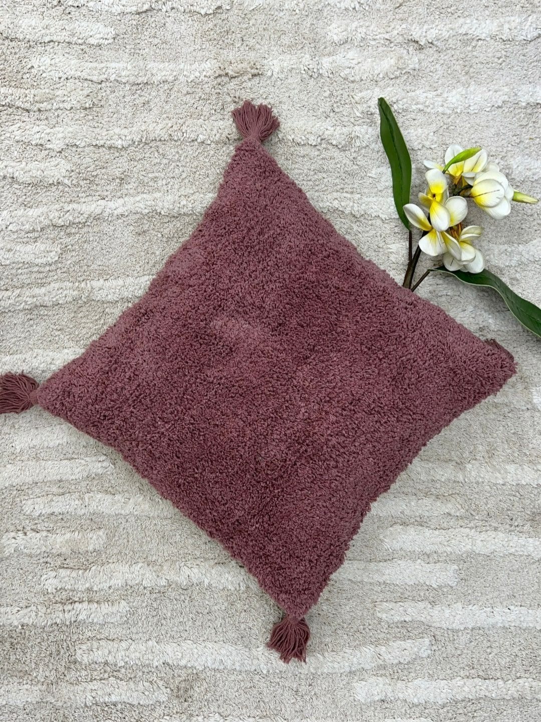 

Lyve Pink Cotton Square Cushion Cover