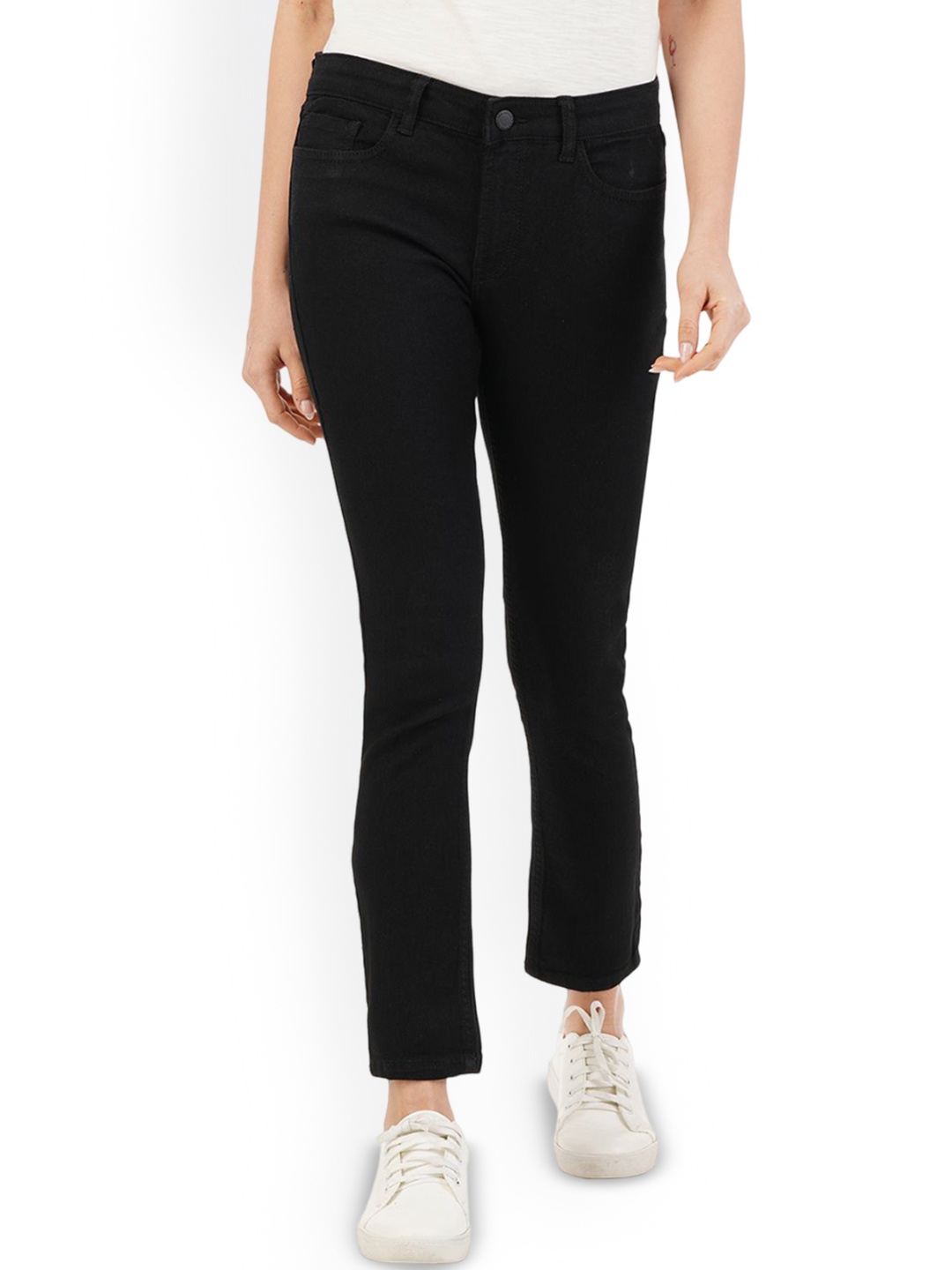 

INKD Women Straight Fit Stretchable Jeans, Black