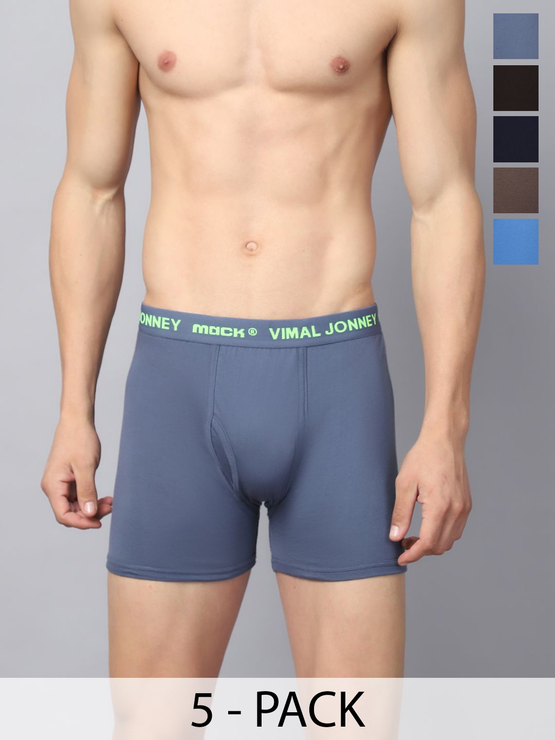 

VIMAL JONNEY Pack Of 5 Assorted Cotton Breathability Trunks JONNEY_RED_B.._05