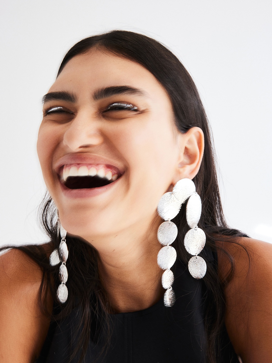 

H&M Metal-Disc Pendant Earrings, Silver
