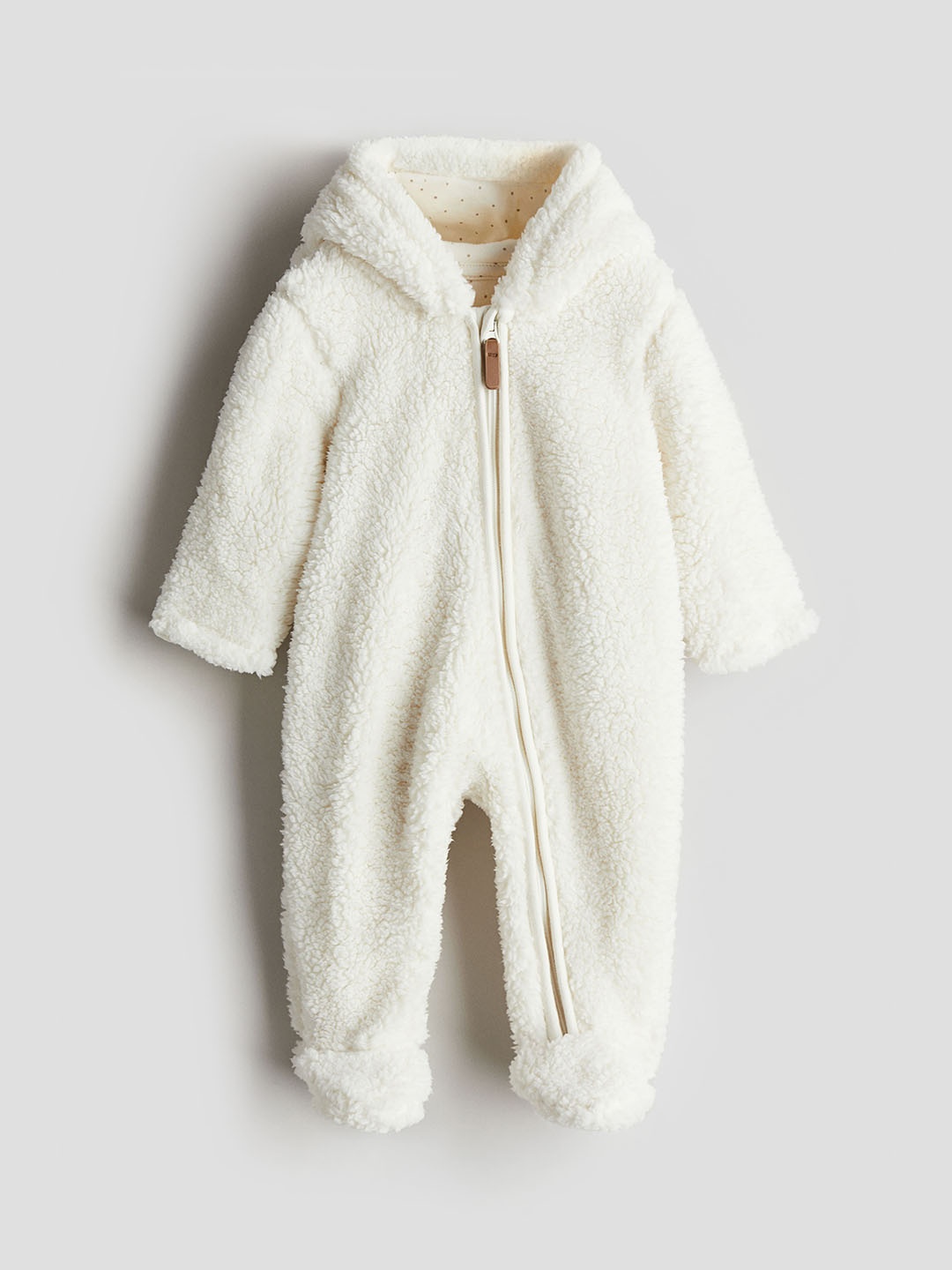 

H&M Boys Pile Pram Suit With Ears, White