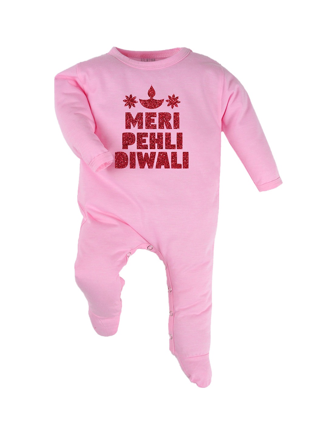 

FFLIRTYGO Unisex Kids Printed Sleepsuit, Pink