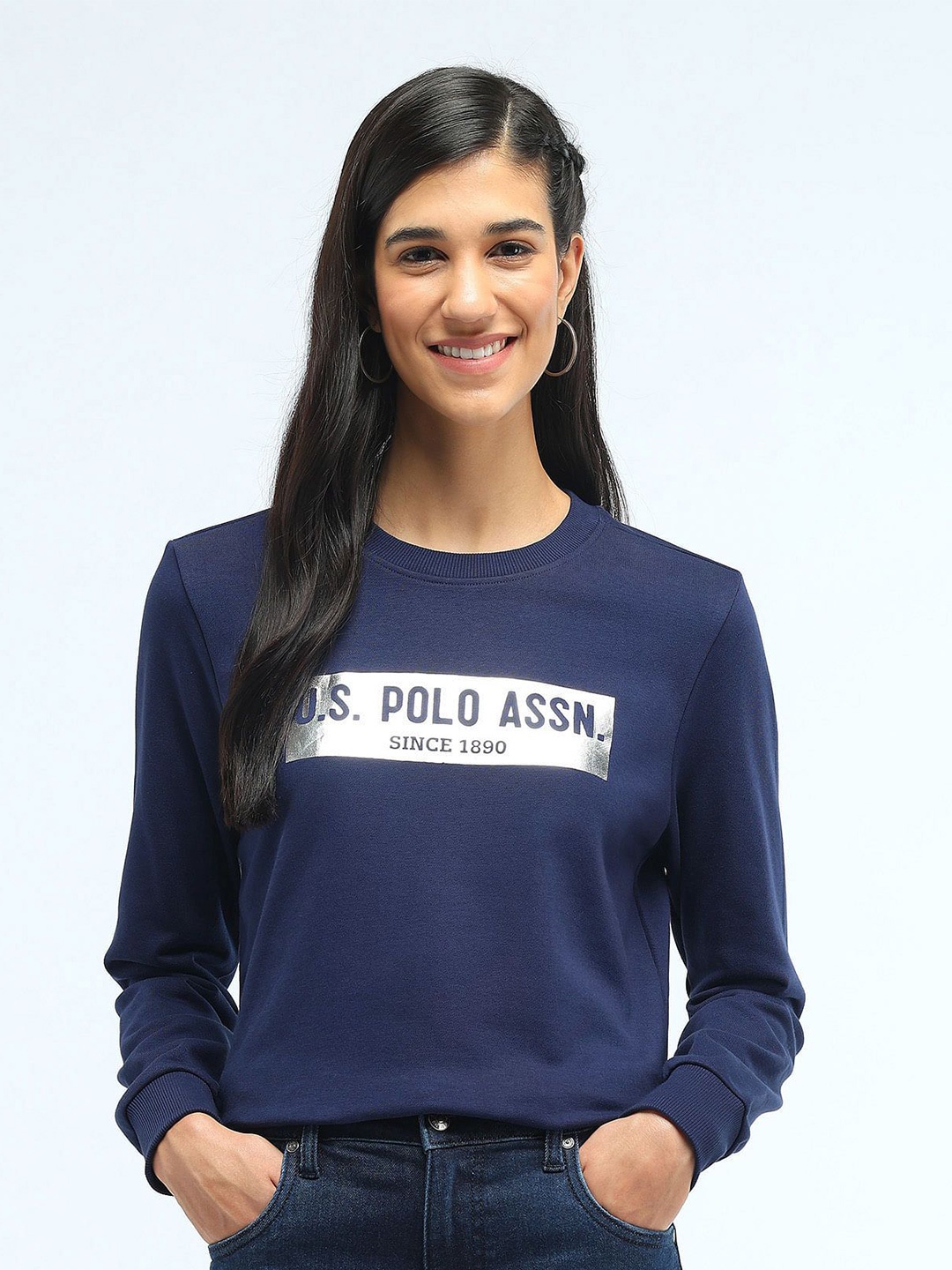 

U.S. Polo Assn. Women Women Printed Sweatshirt, Blue