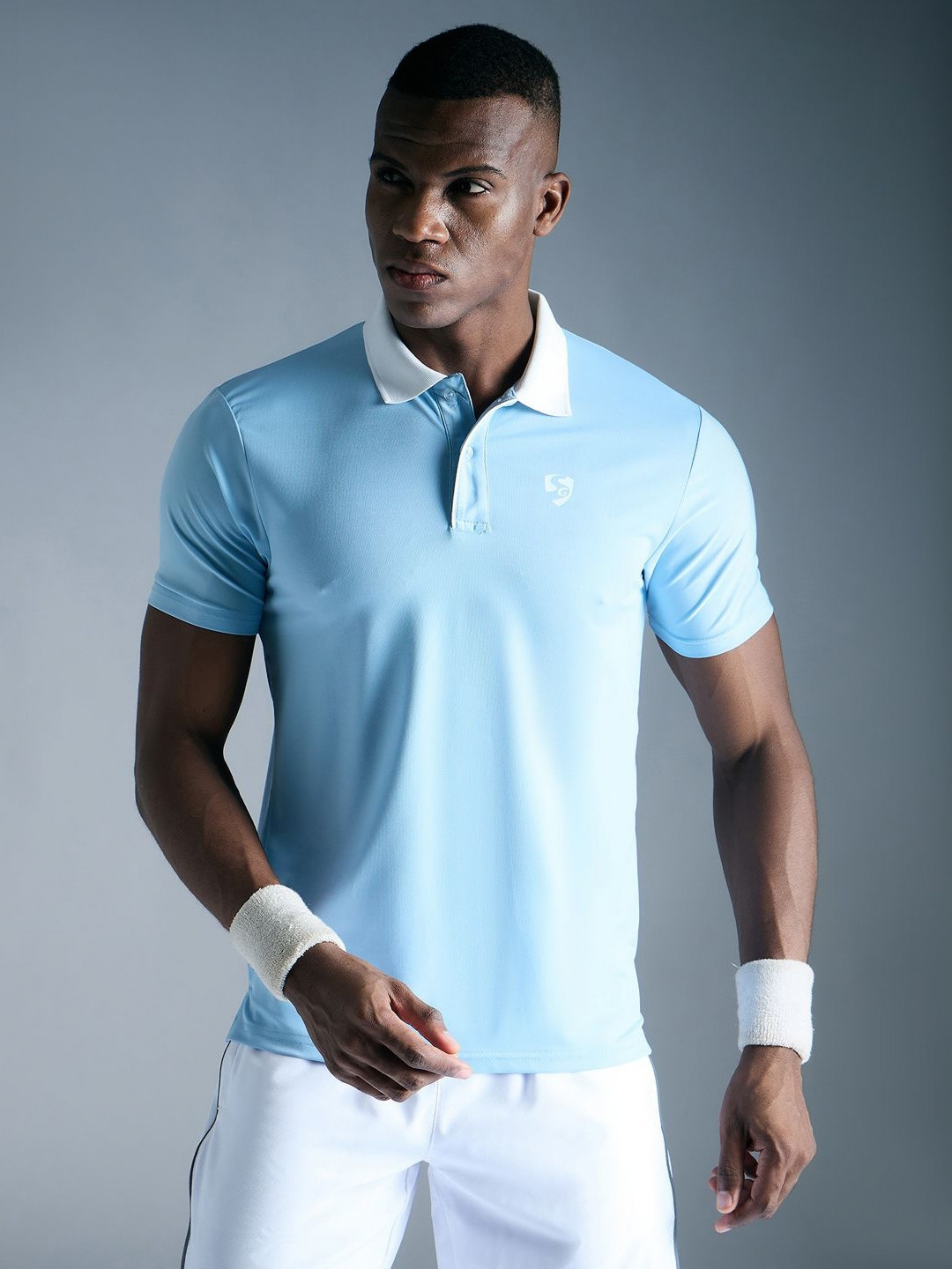 

SG Men Solid Polo Collar T-shirt, Blue