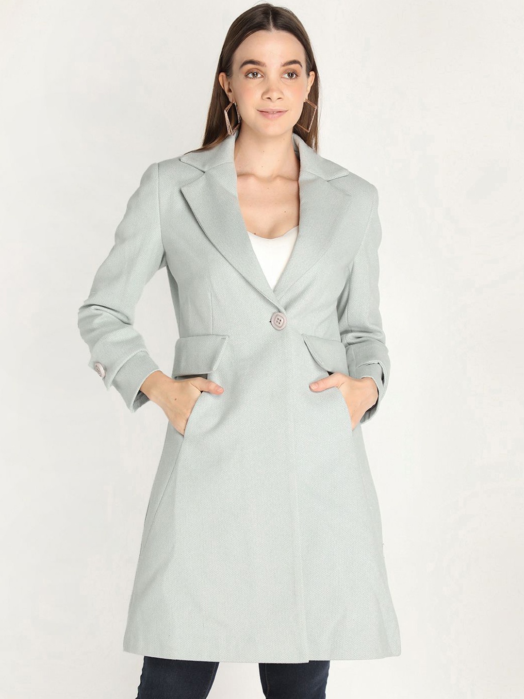 

LURE URBAN Single-Breasted Overcoat, Green