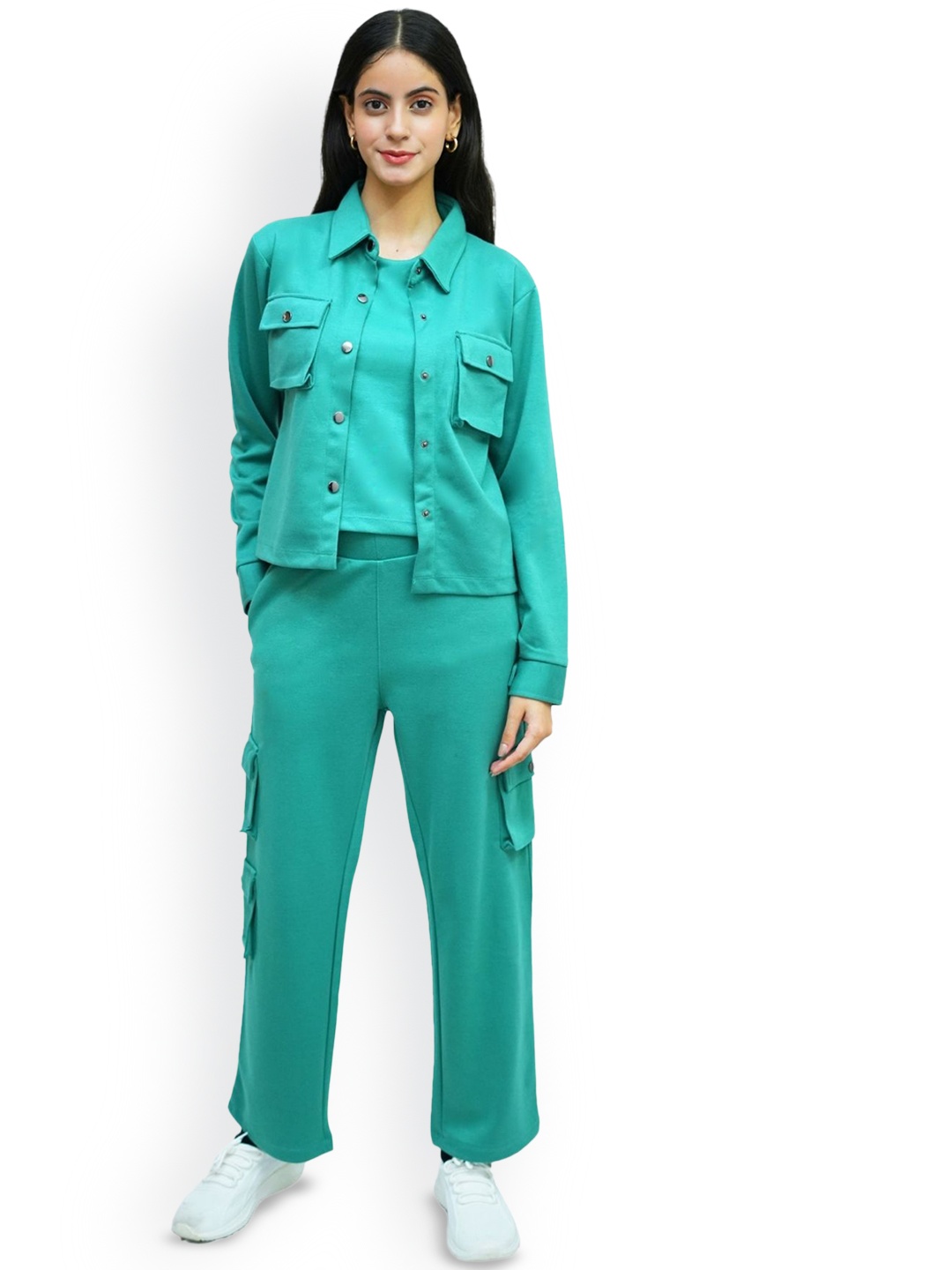 

PUREMIST Long Sleeves Shirt With Trouser, Sea green