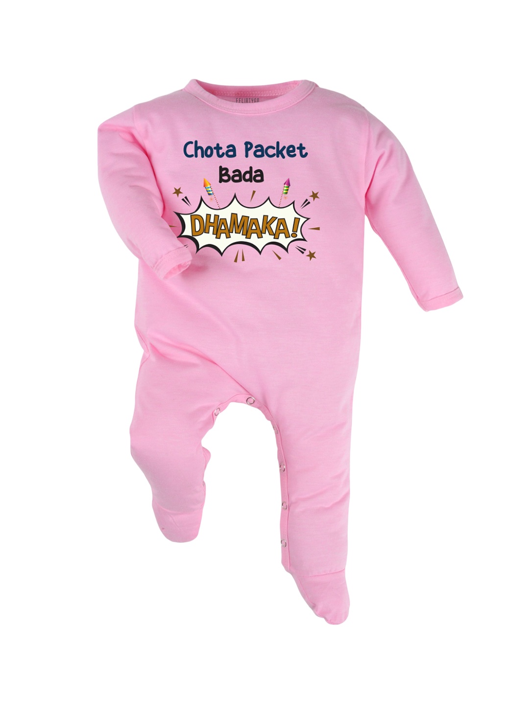 

FFLIRTYGO Infants Printed Cotton Sleepsuit, Pink