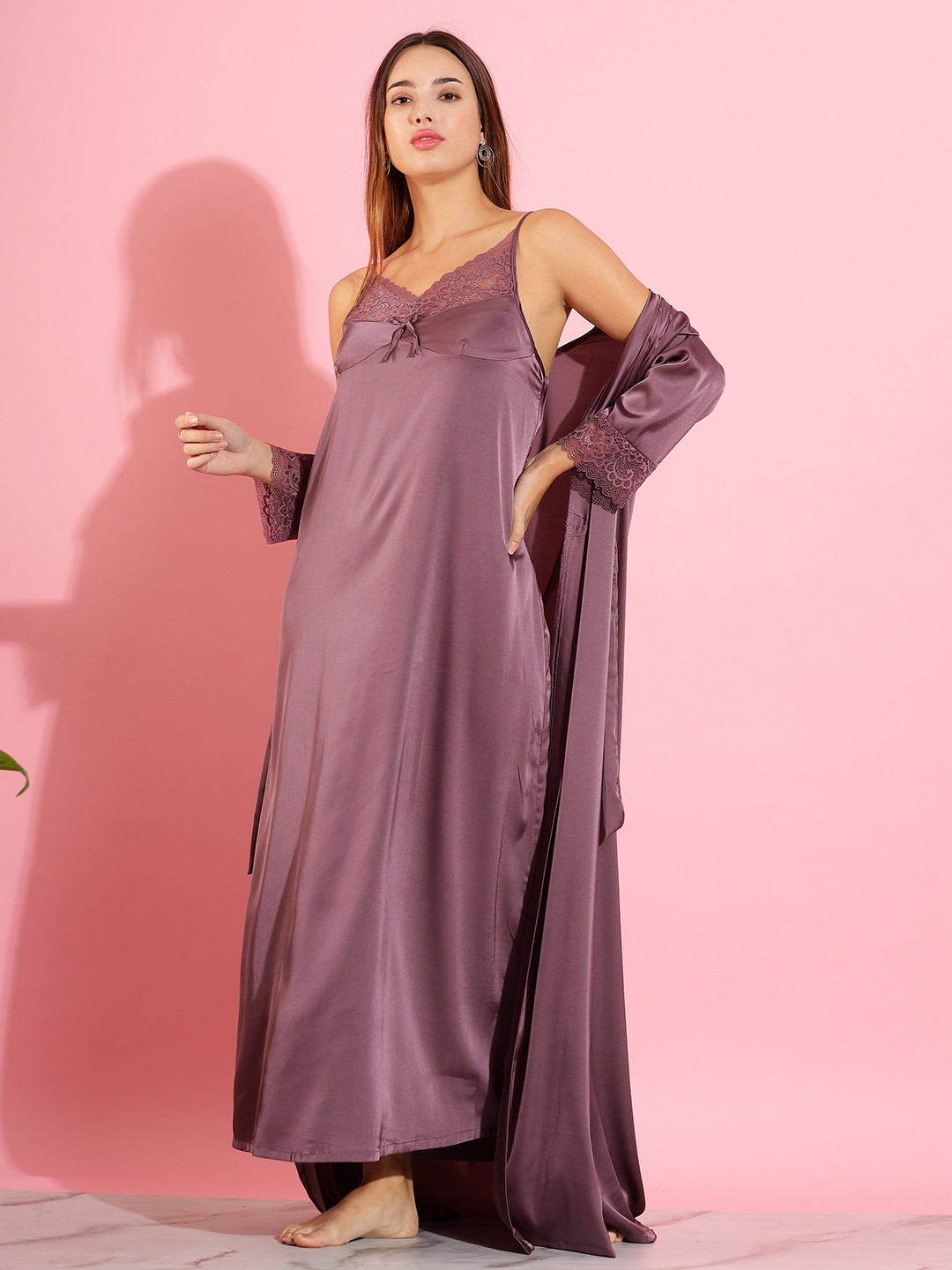 

9shines Label Maxi Nightdress, Purple