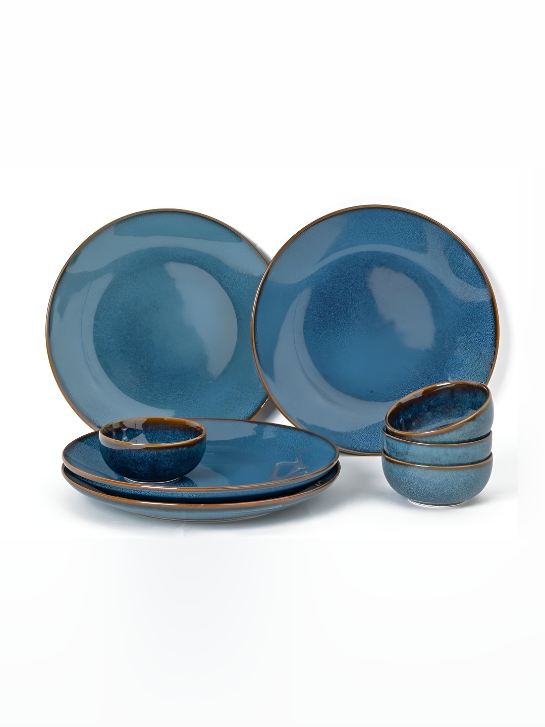 

BODHI HOUSE Blue 2024 8 Pieces Porcelain Dishwasher and Microwave Safe Dinner Set of
