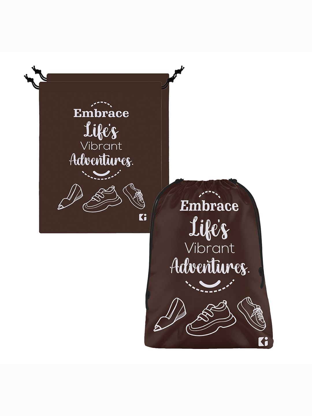 

Kuber Industries Set Of 3 Printed Non-Woven Shoe Cover Bags, Brown