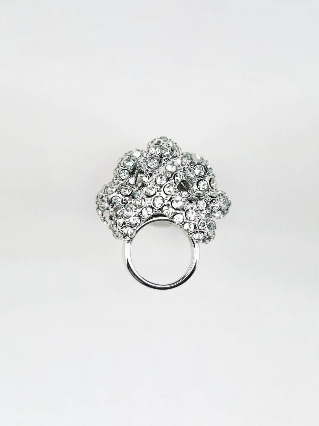 

H&M Rhinestone-Chain Cluster Ring, Silver