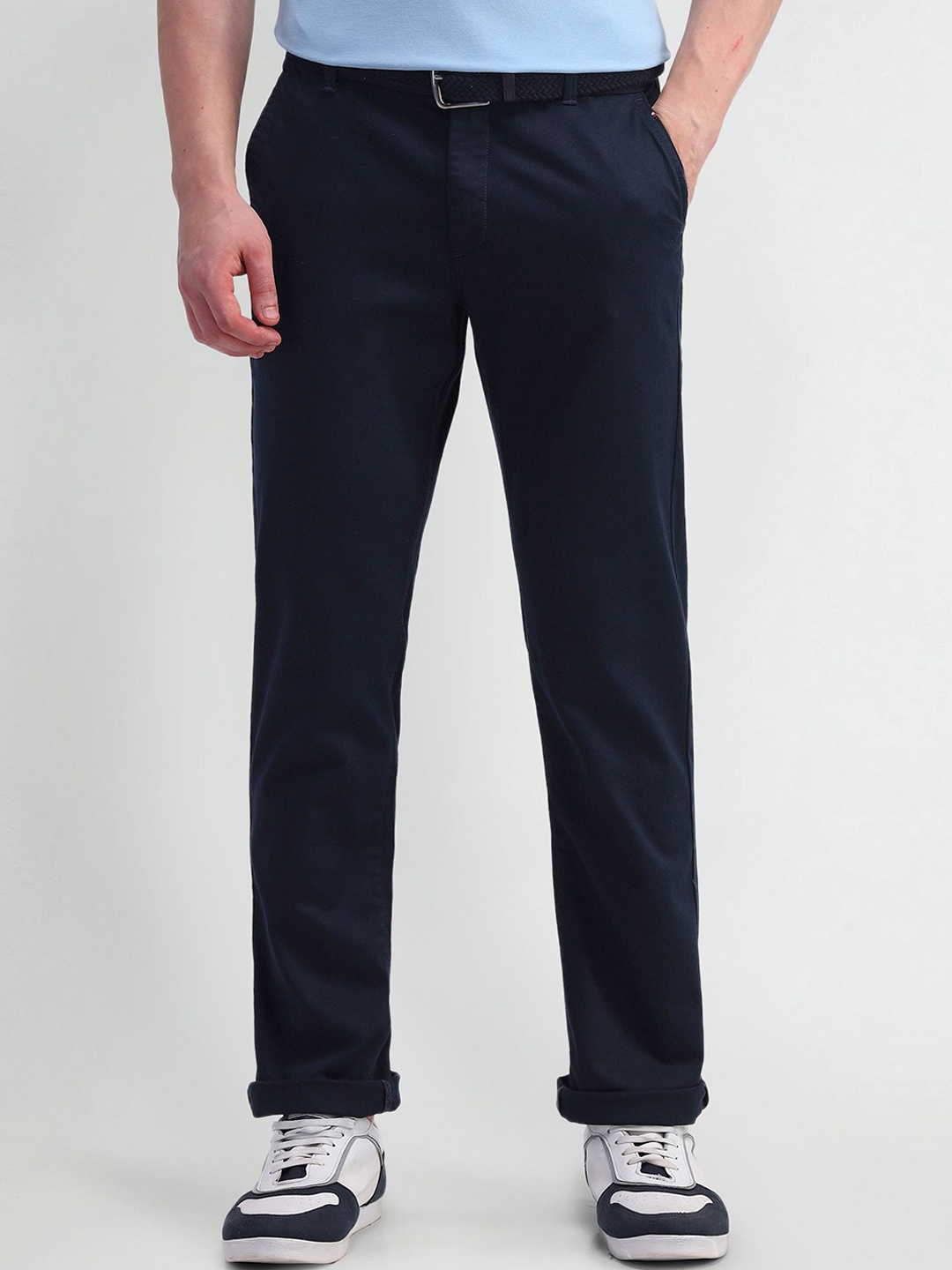 

Arrow Sport Men Urban Slim Slim Fit Trousers, Navy blue