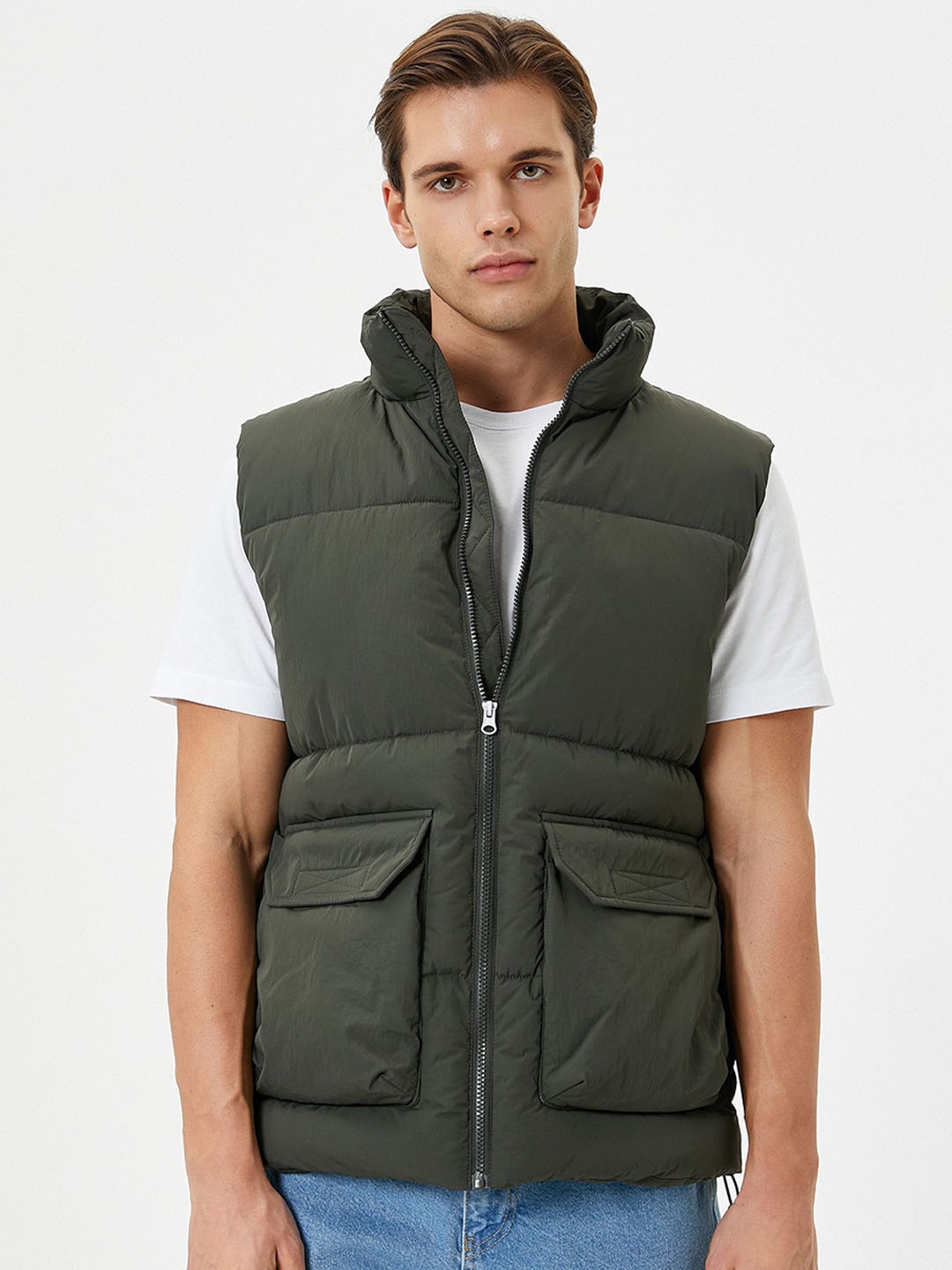 

Koton Mock Collar Padded Jacket, Green