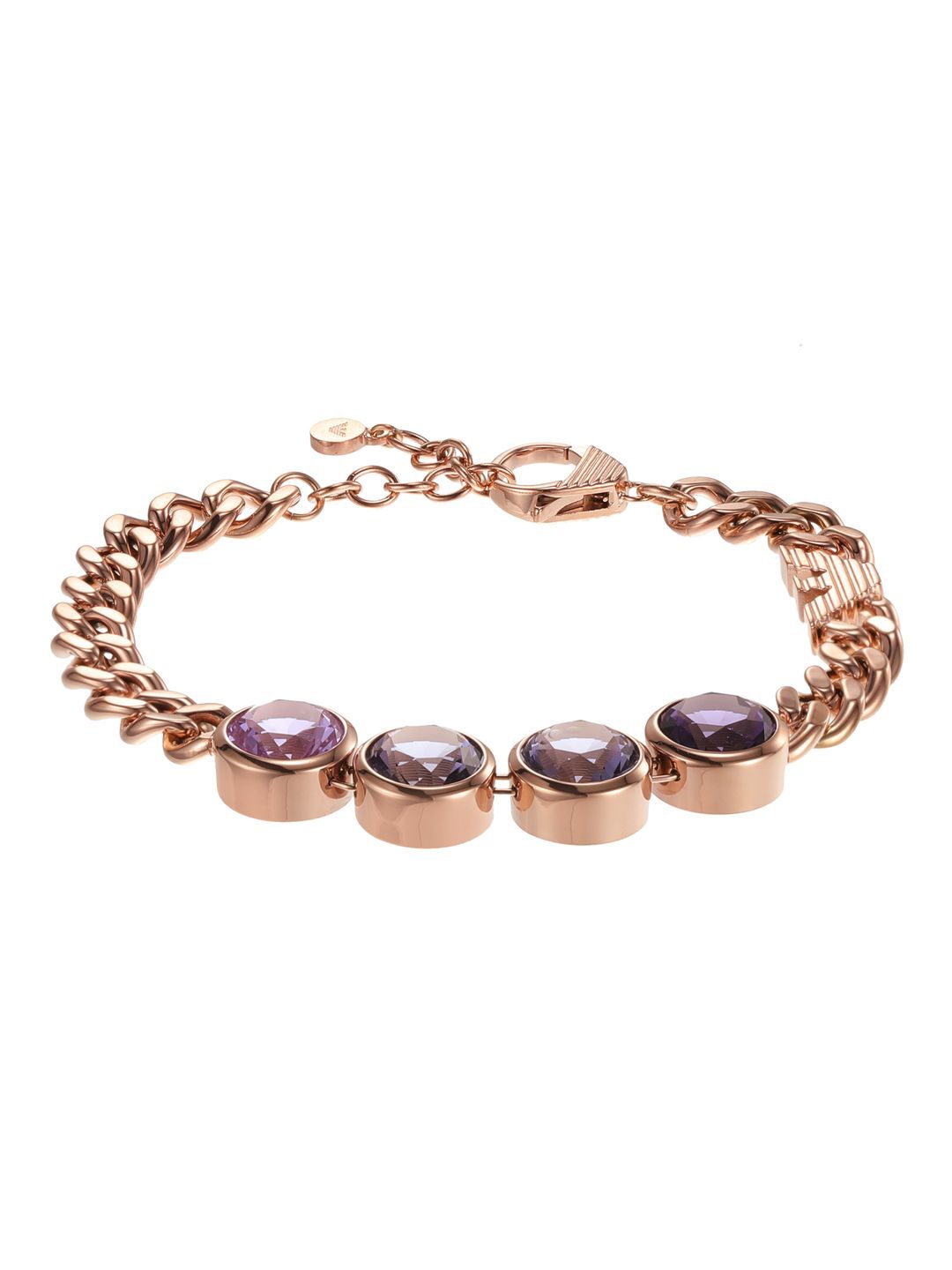 

Emporio Armani Stainless Steel Stone Studded Minimal Necklace, Gold