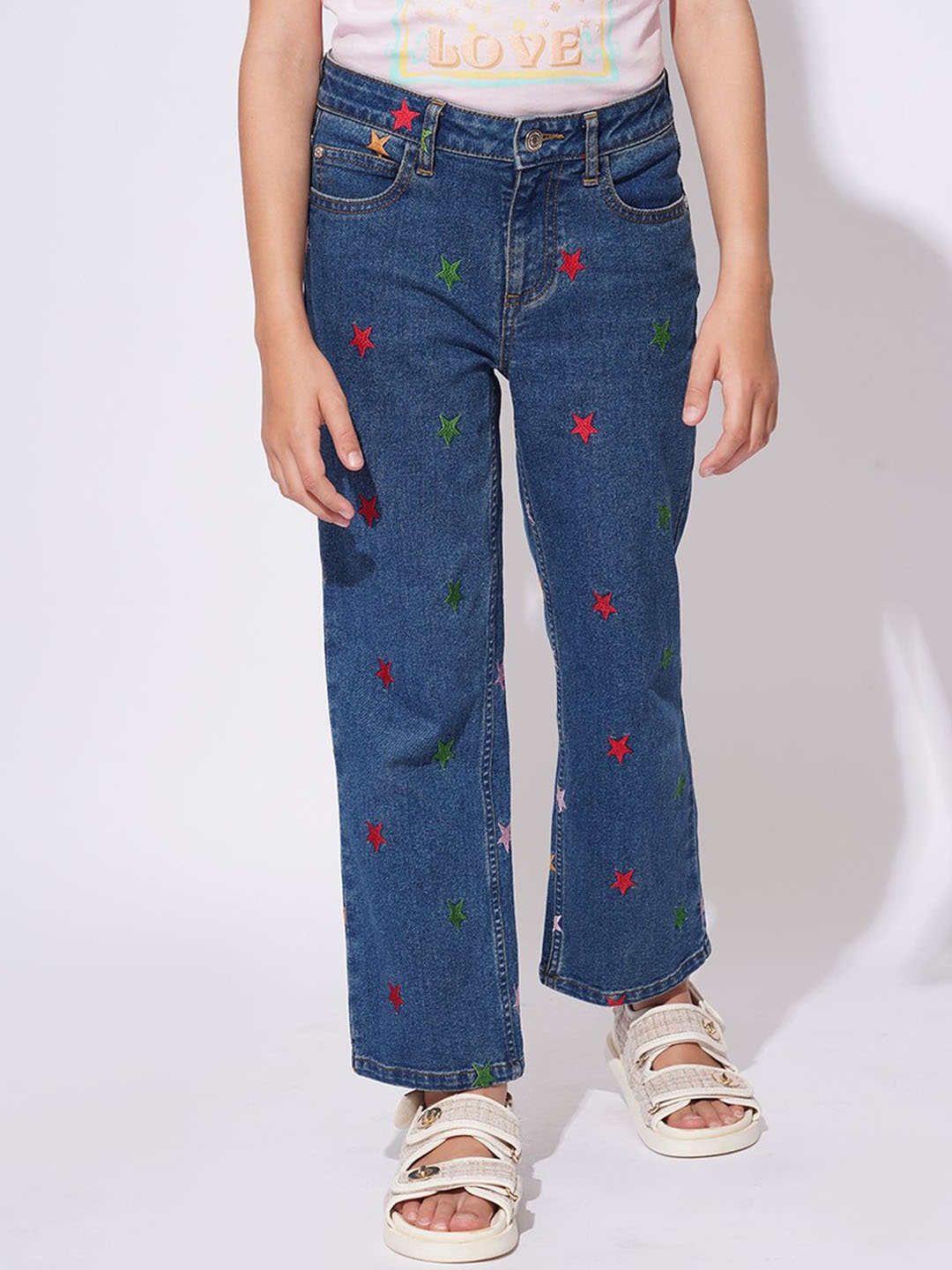 

Vero Moda Girls Straight Fit Stretchable Jeans, Blue