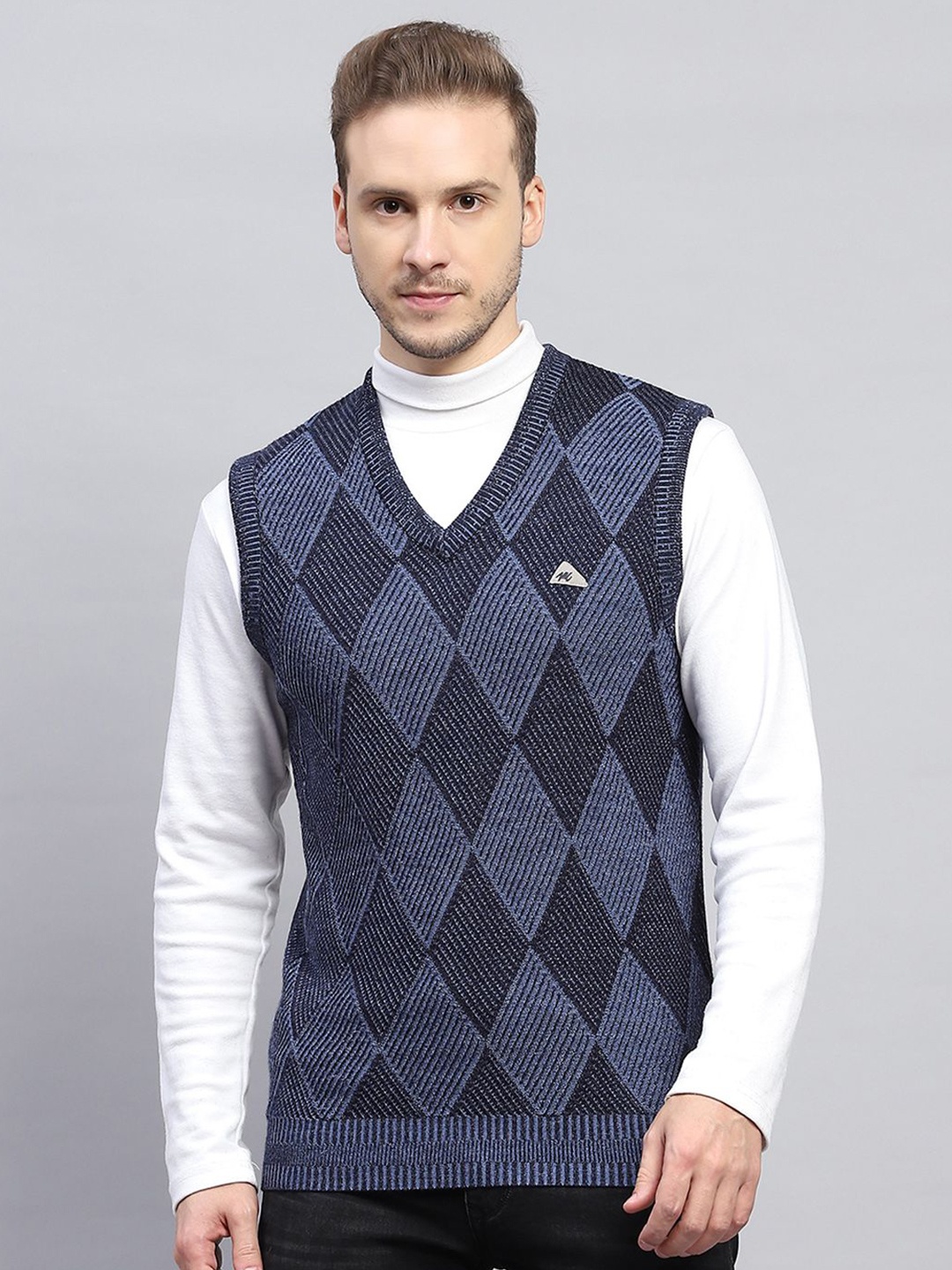 

Monte Carlo Men Woollen Sweater Vest, Navy blue