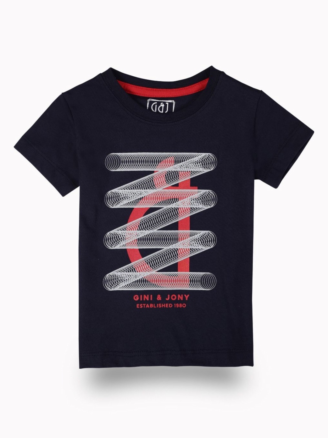 

Gini and Jony Boys Graphic Printed Round Neck Cotton T-shirt, Navy blue