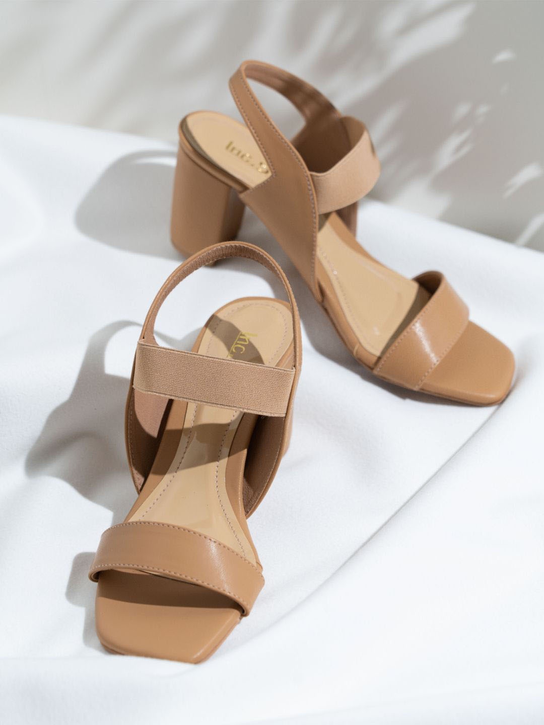 

Inc 5 Women Open Toe Block Heel Sandals, Beige