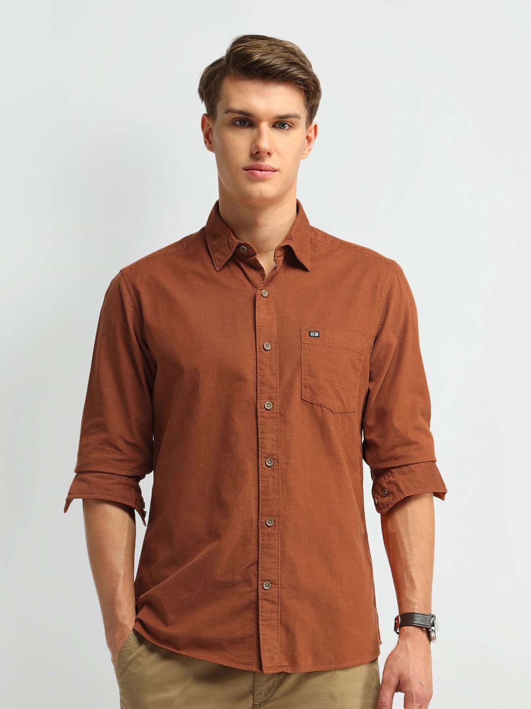 

Arrow Sport Men Manhattan Slim Fit Opaque Casual Shirt, Orange